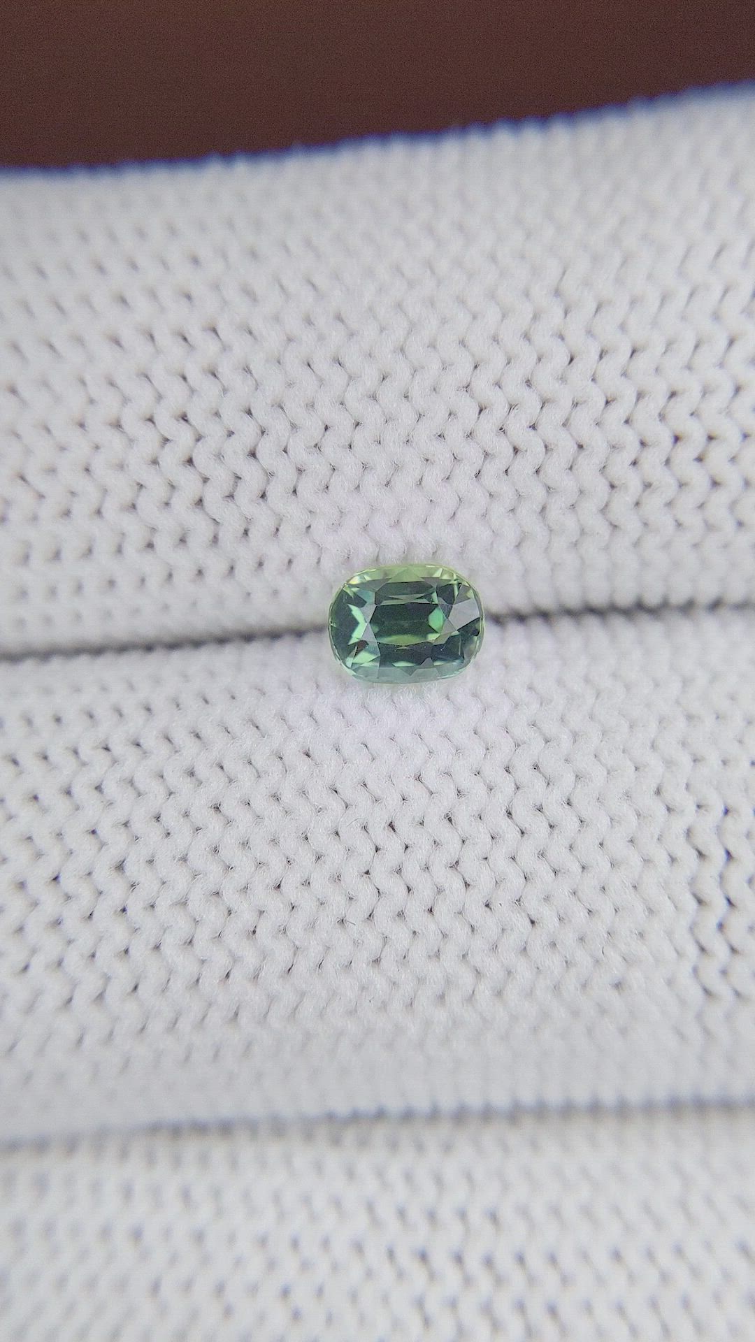 0.79 Ct. Bluish Green Sapphire from Madagascar Size Video