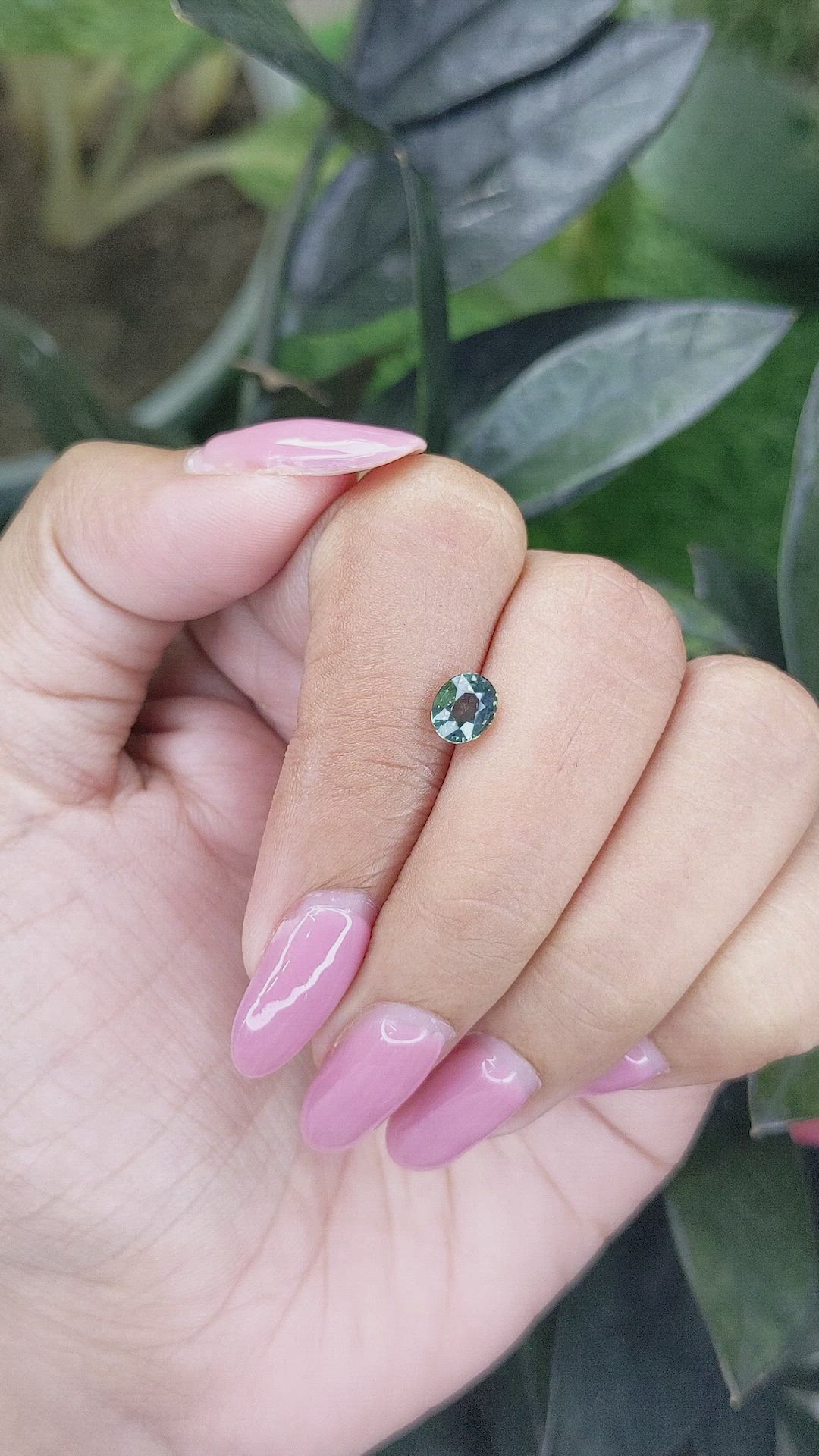 1.00 Ct. Bluish Green Sapphire from Madagascar Size Video
