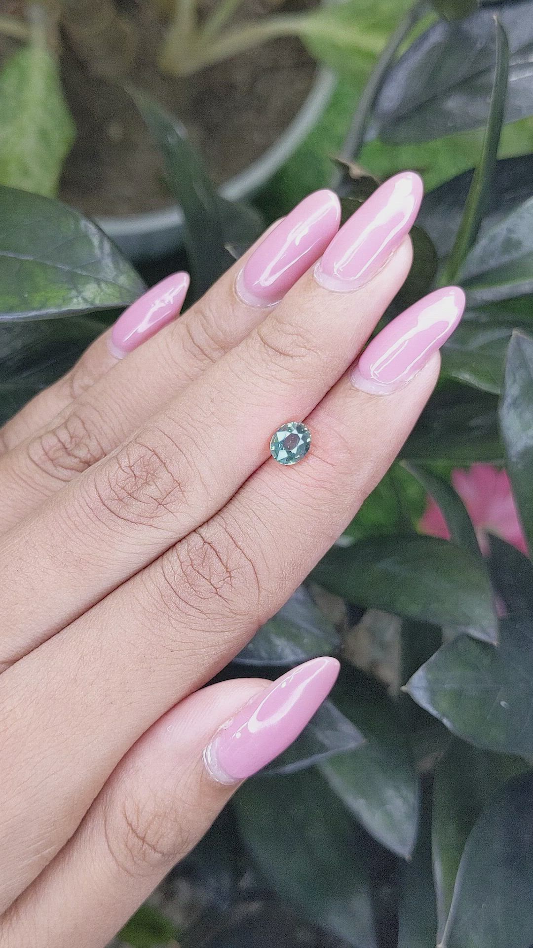 1.00 Ct. Bluish Green Sapphire from Madagascar Size Video