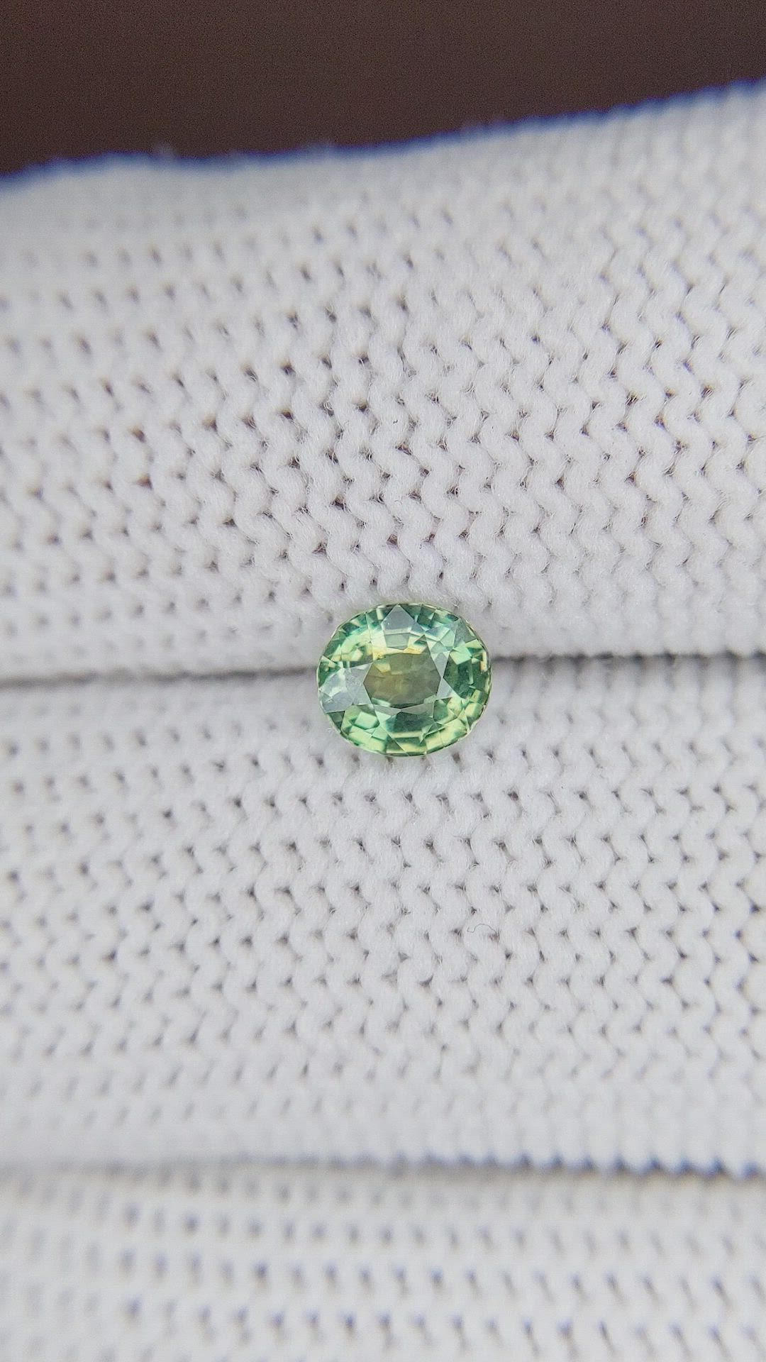 0.83 Ct. Bluish Green Sapphire from Madagascar Size Video