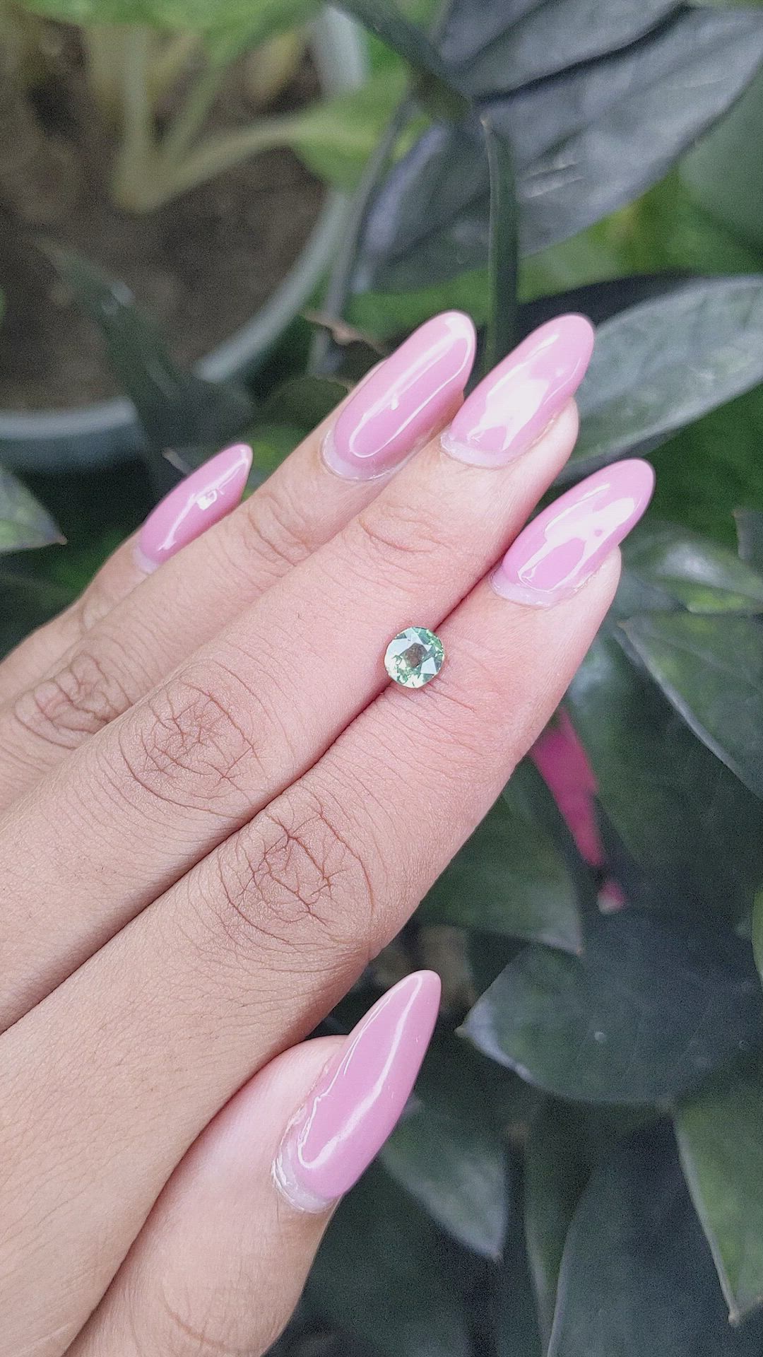 0.83 Ct. Bluish Green Sapphire from Madagascar Size Video