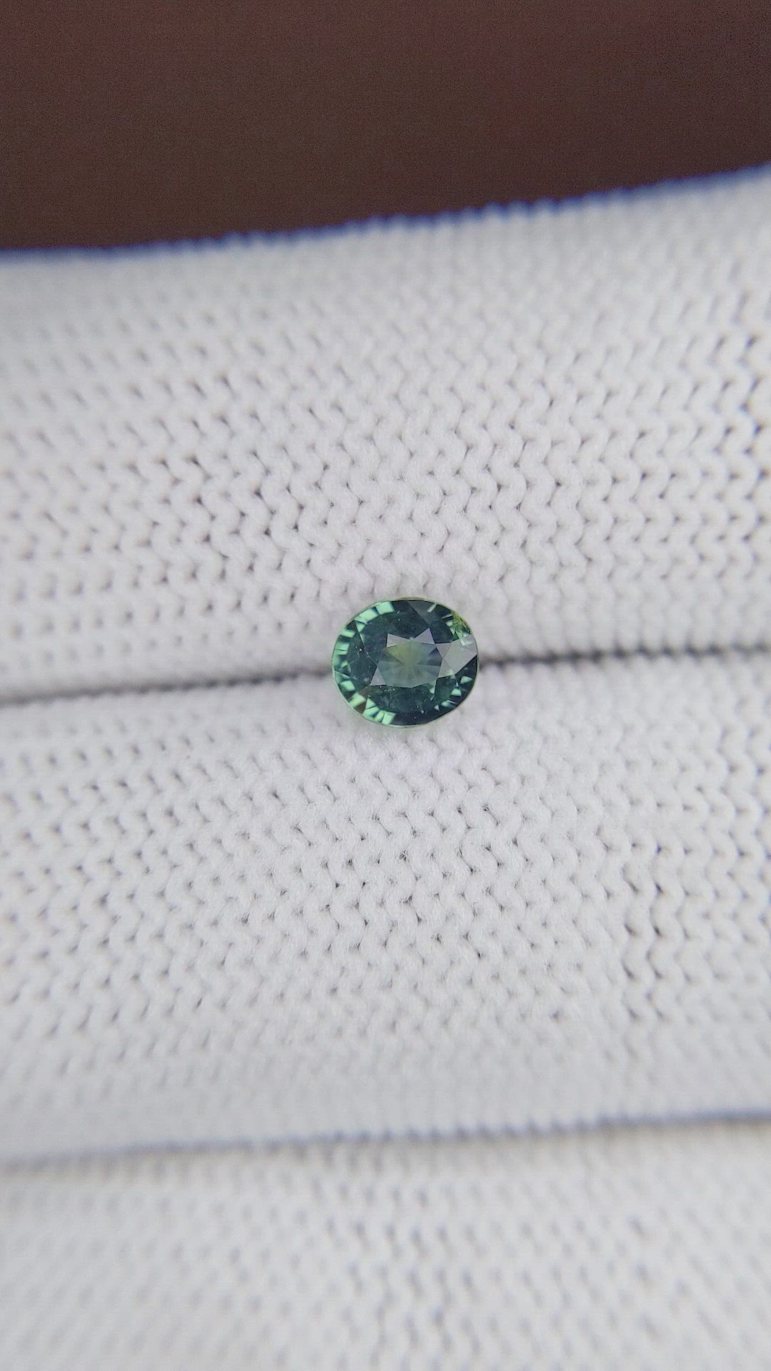 0.95 Ct. Bluish Green Sapphire from Madagascar Size Video