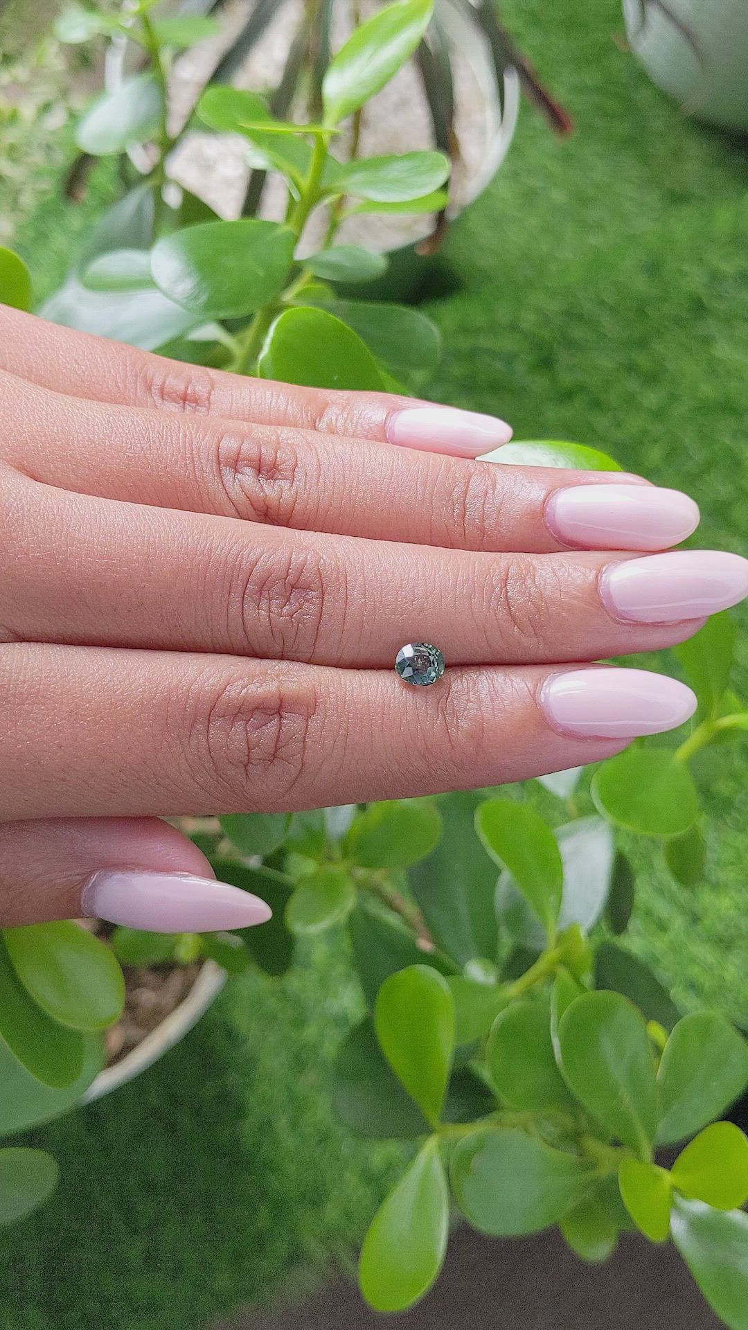 0.95 Ct. Bluish Green Sapphire from Madagascar Size Video