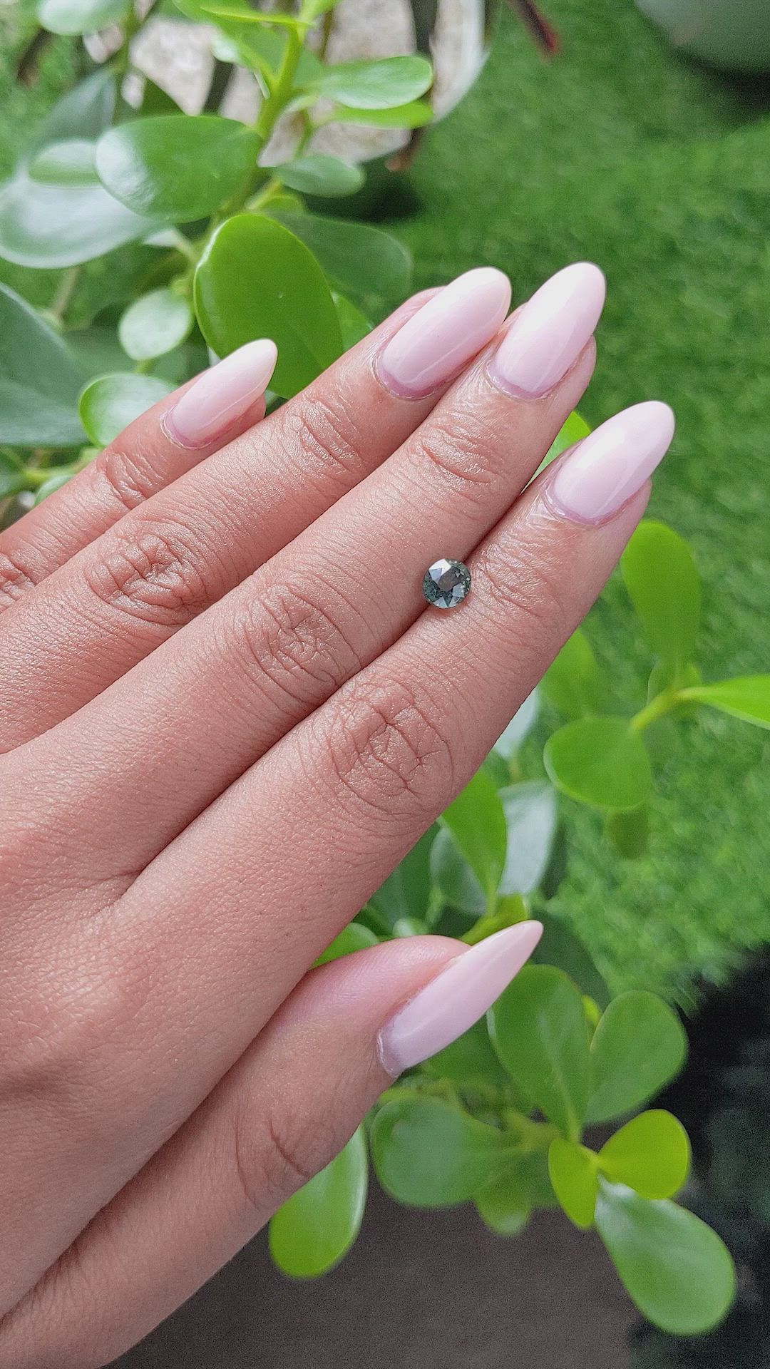 0.95 Ct. Bluish Green Sapphire from Madagascar Size Video
