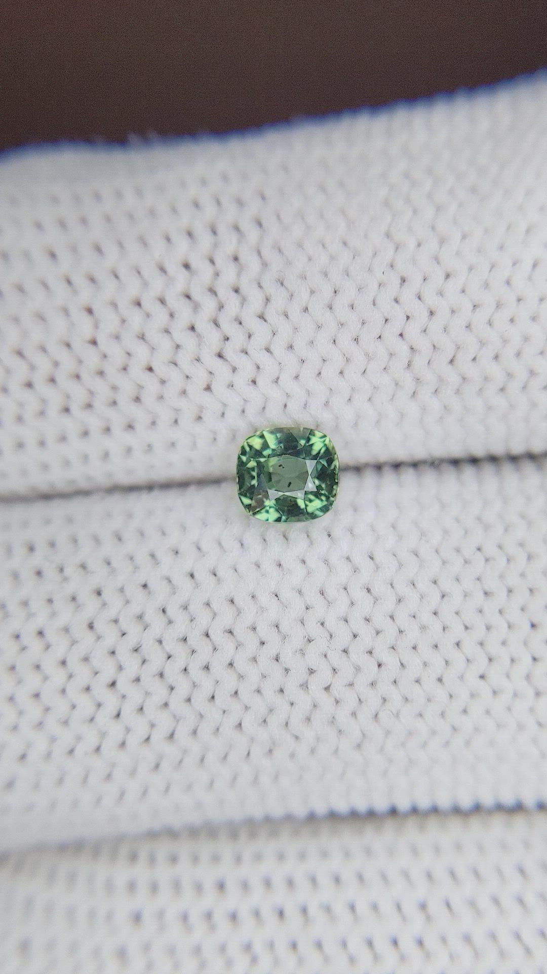 0.79 Ct. Bluish Green Sapphire from Madagascar Size Video