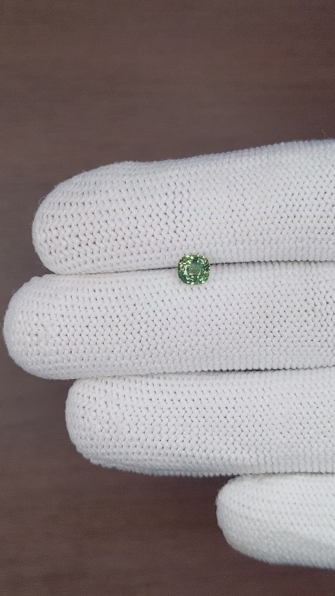 0.79 Ct. Bluish Green Sapphire from Madagascar Size Video