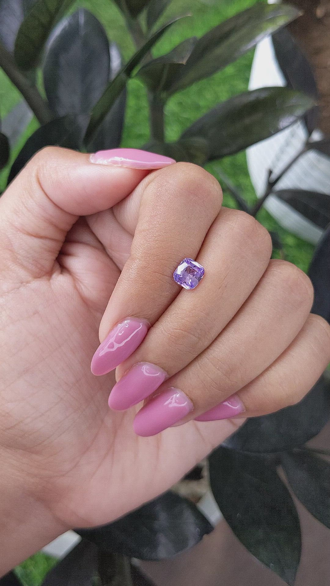 1.20 Ct. Purple Sapphire from Madagascar Size Video