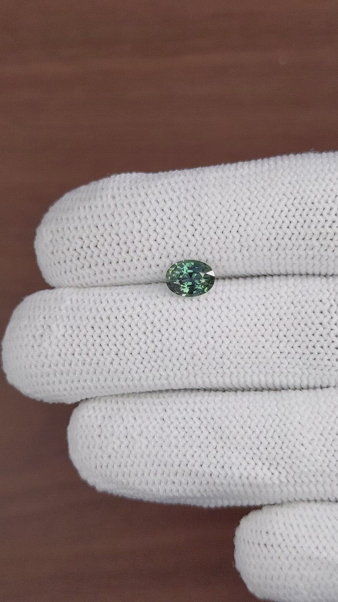 1.20 Ct. Bluish Green Sapphire from Madagascar Size Video