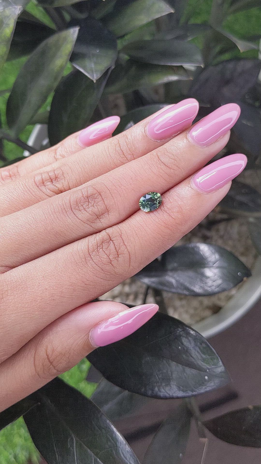 1.20 Ct. Bluish Green Sapphire from Madagascar Size Video