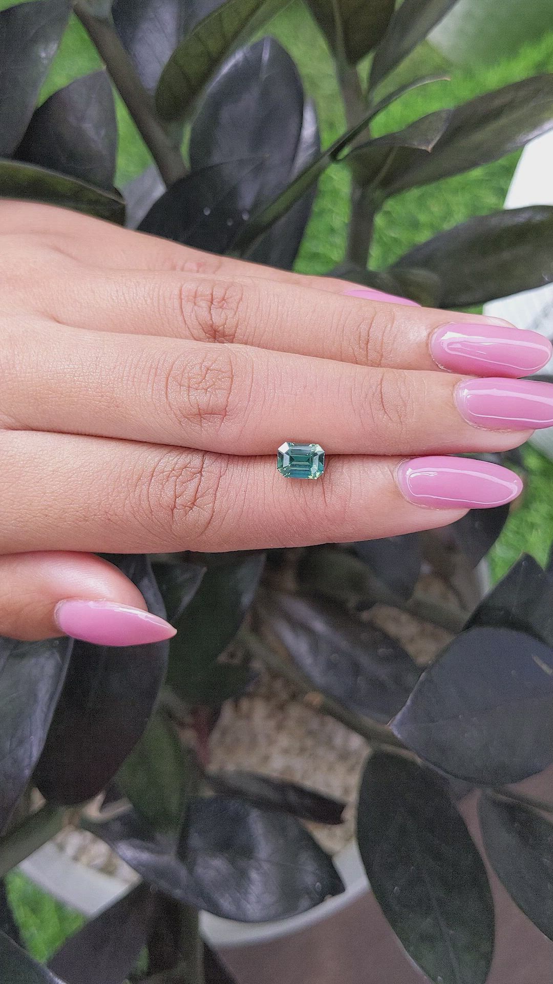 1.66 Ct. Bluish Green Sapphire from Tanzania Size Video