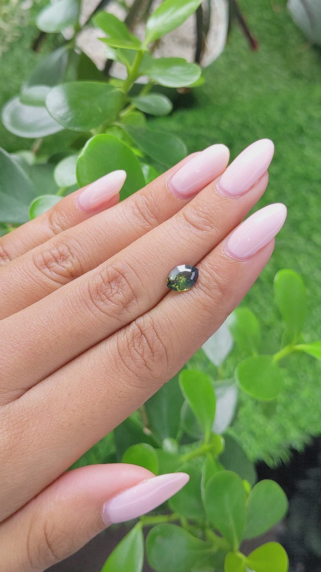 1.29 Ct. Yellowish Green Sapphire from Australia Size Video