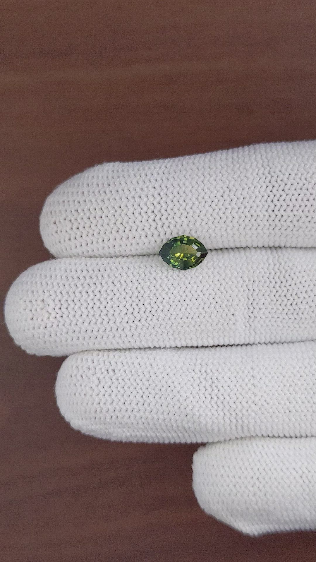 1.29 Ct. Yellowish Green Sapphire from Australia Size Video