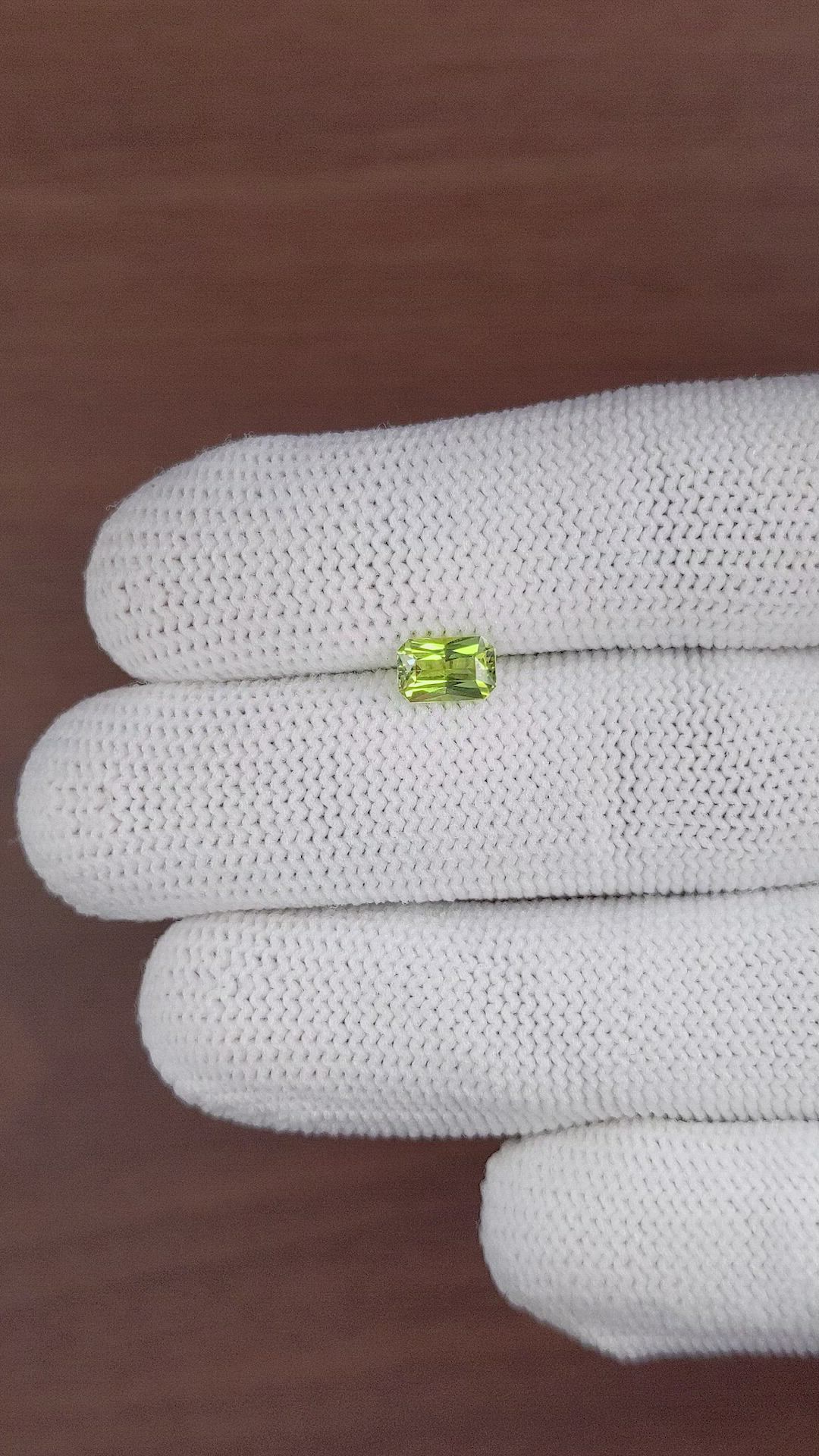 1.06 Ct. Yellowish Green Sapphire from Madagascar Size Video