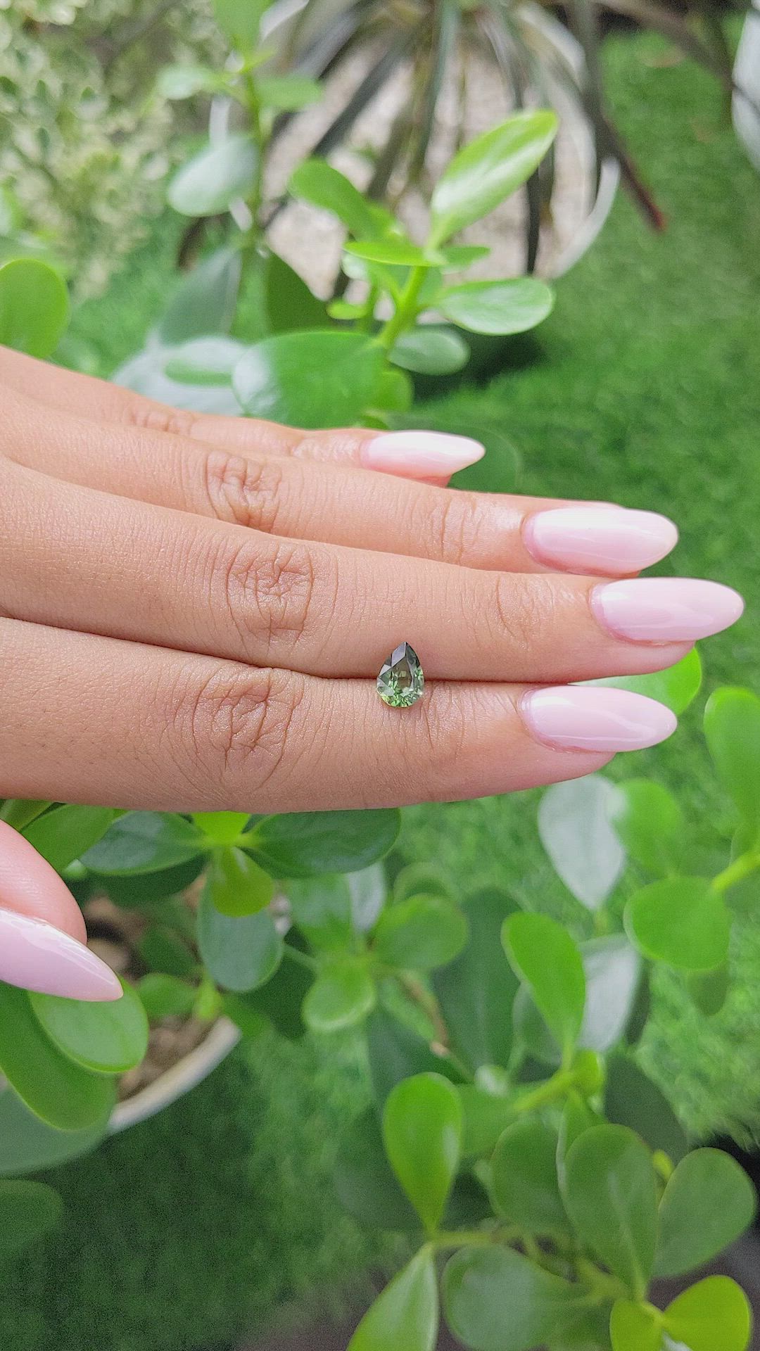 1.03 Ct. Green Sapphire from Madagascar Size Video