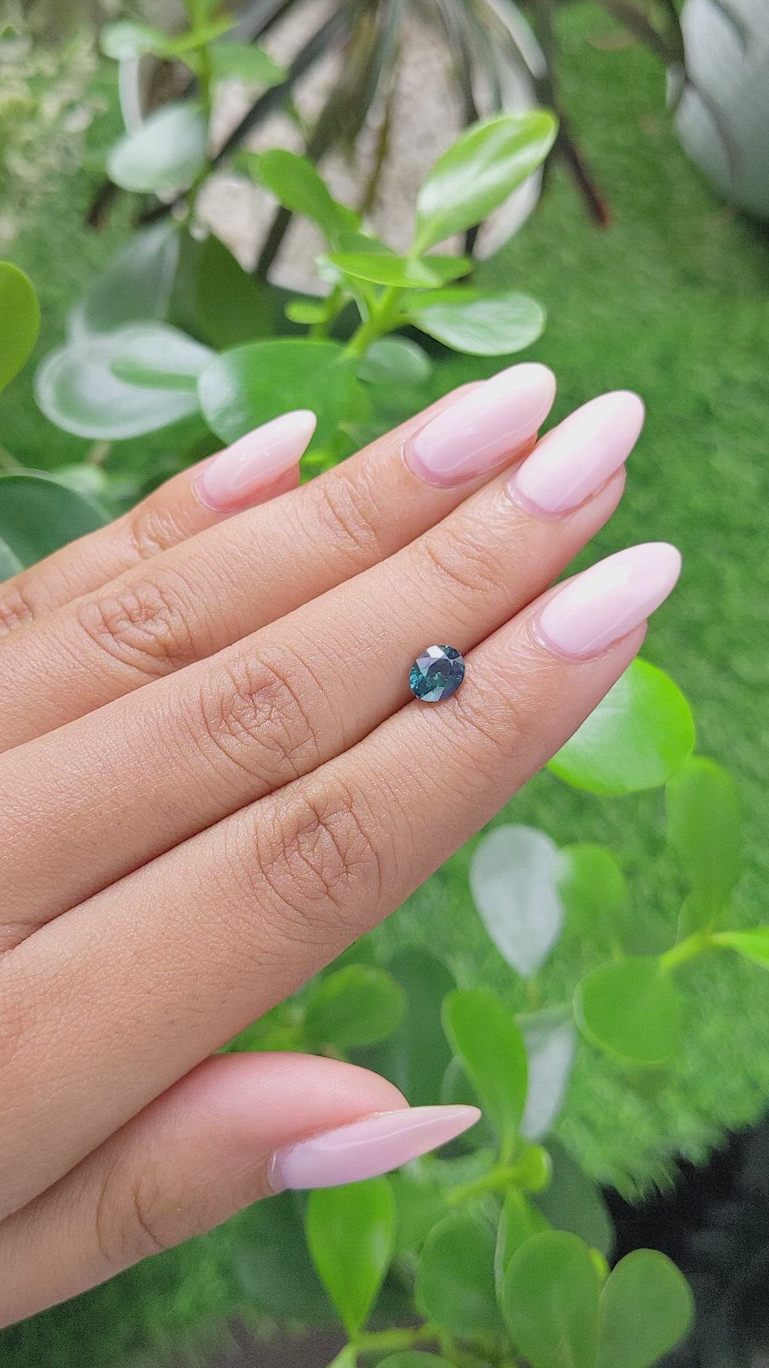 1.02 Ct. Greenish Blue Sapphire from Madagascar Size Video