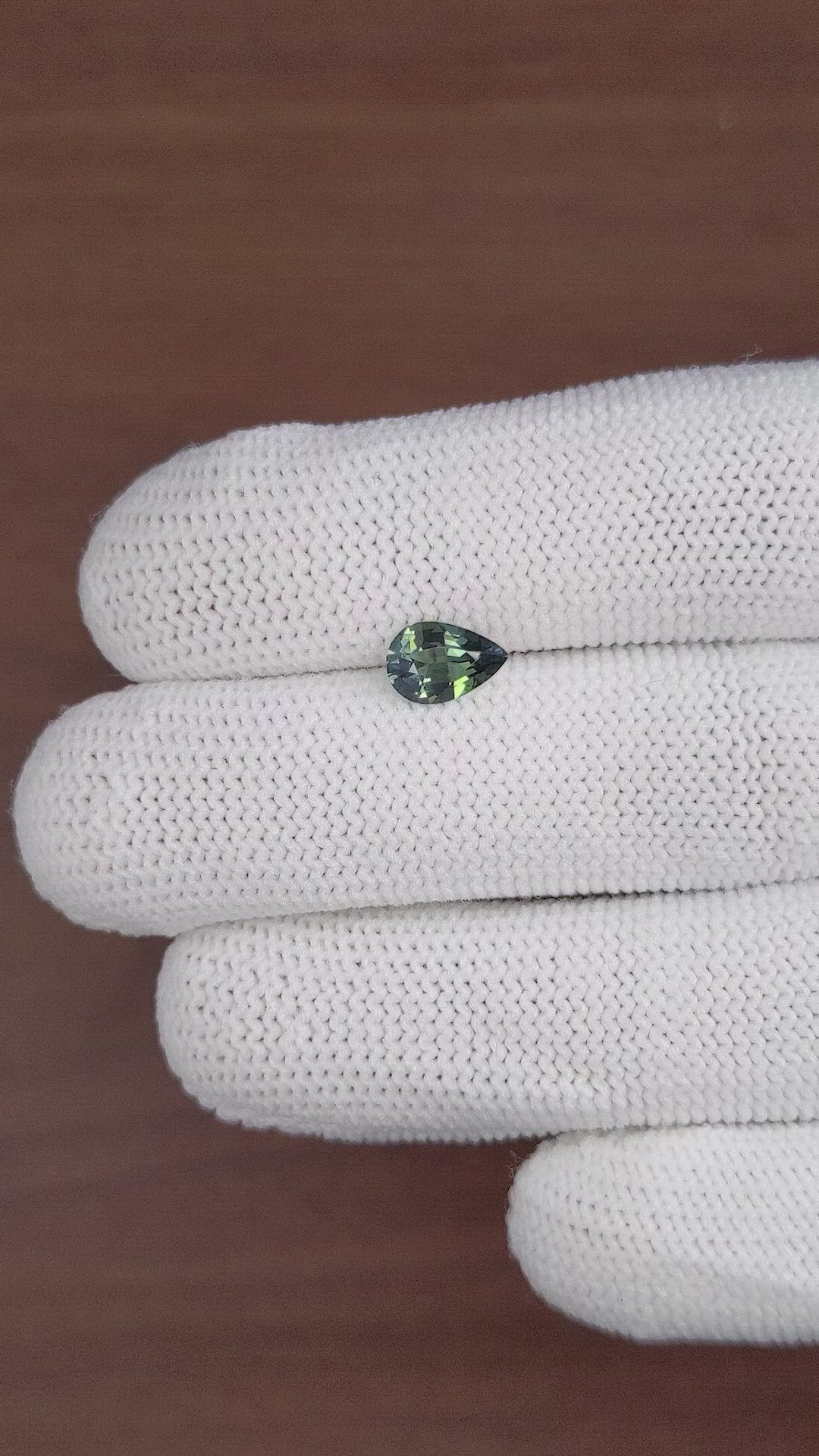 1.06 Ct. Bluish Green Sapphire from Madagascar Size Video
