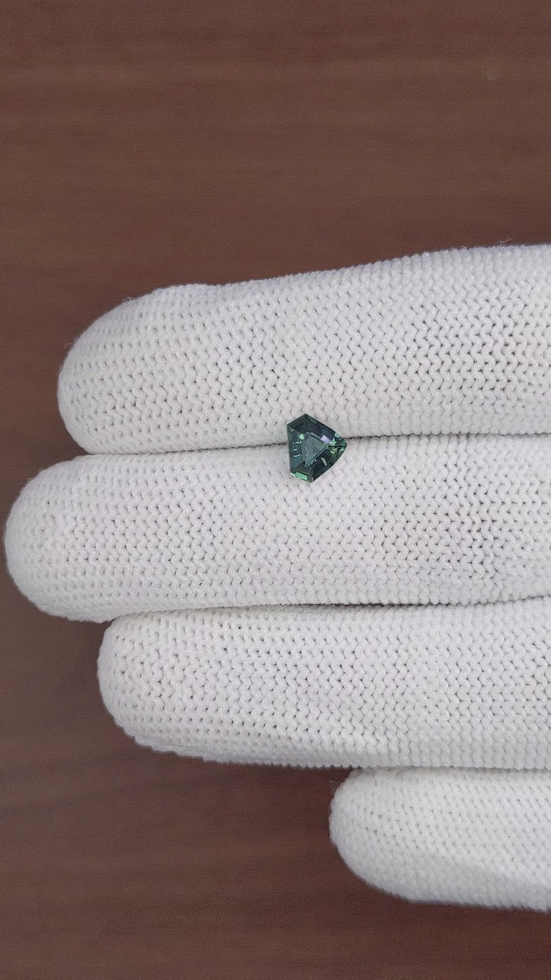 1.03 Ct. Bluish Green Sapphire from Madagascar Size Video