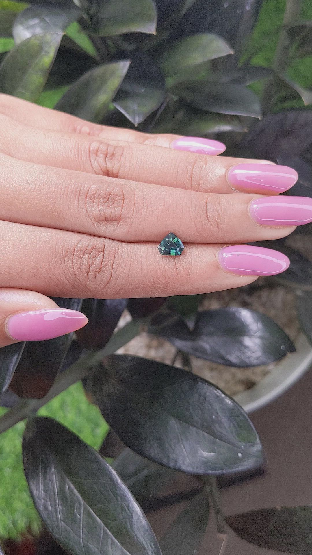 1.03 Ct. Bluish Green Sapphire from Madagascar Size Video