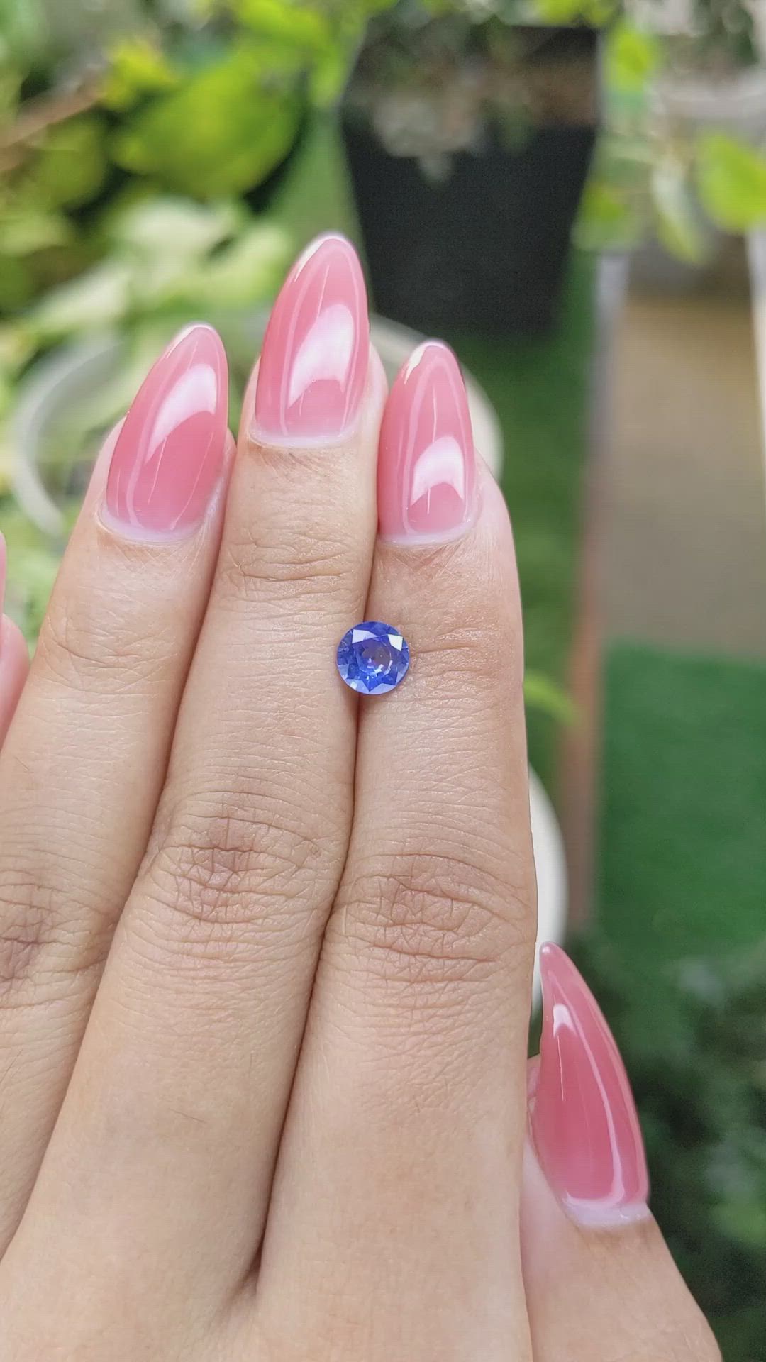 0.84 Ct. Blue Sapphire from Ceylon (Sri Lanka) Size Video