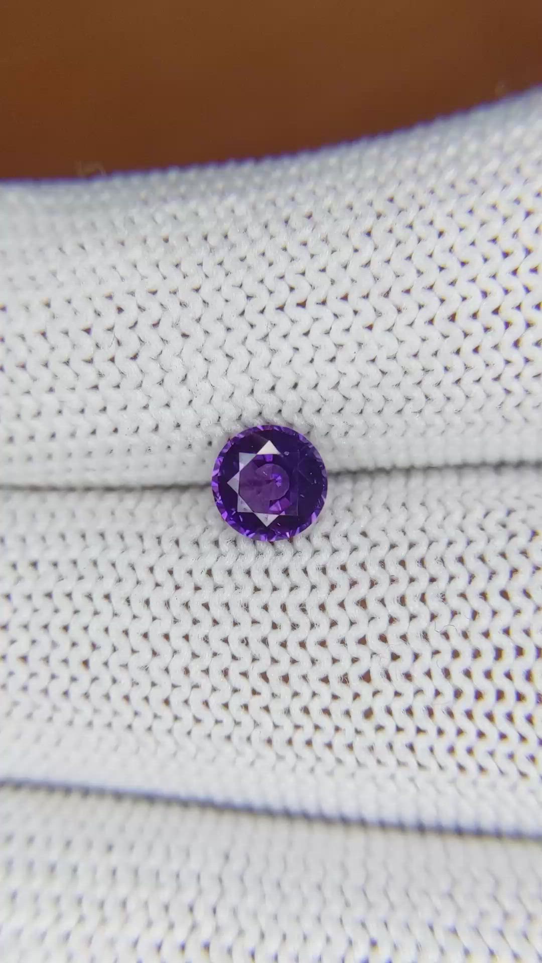 0.87 Ct. Purple Sapphire from Ceylon (Sri Lanka) Size Video