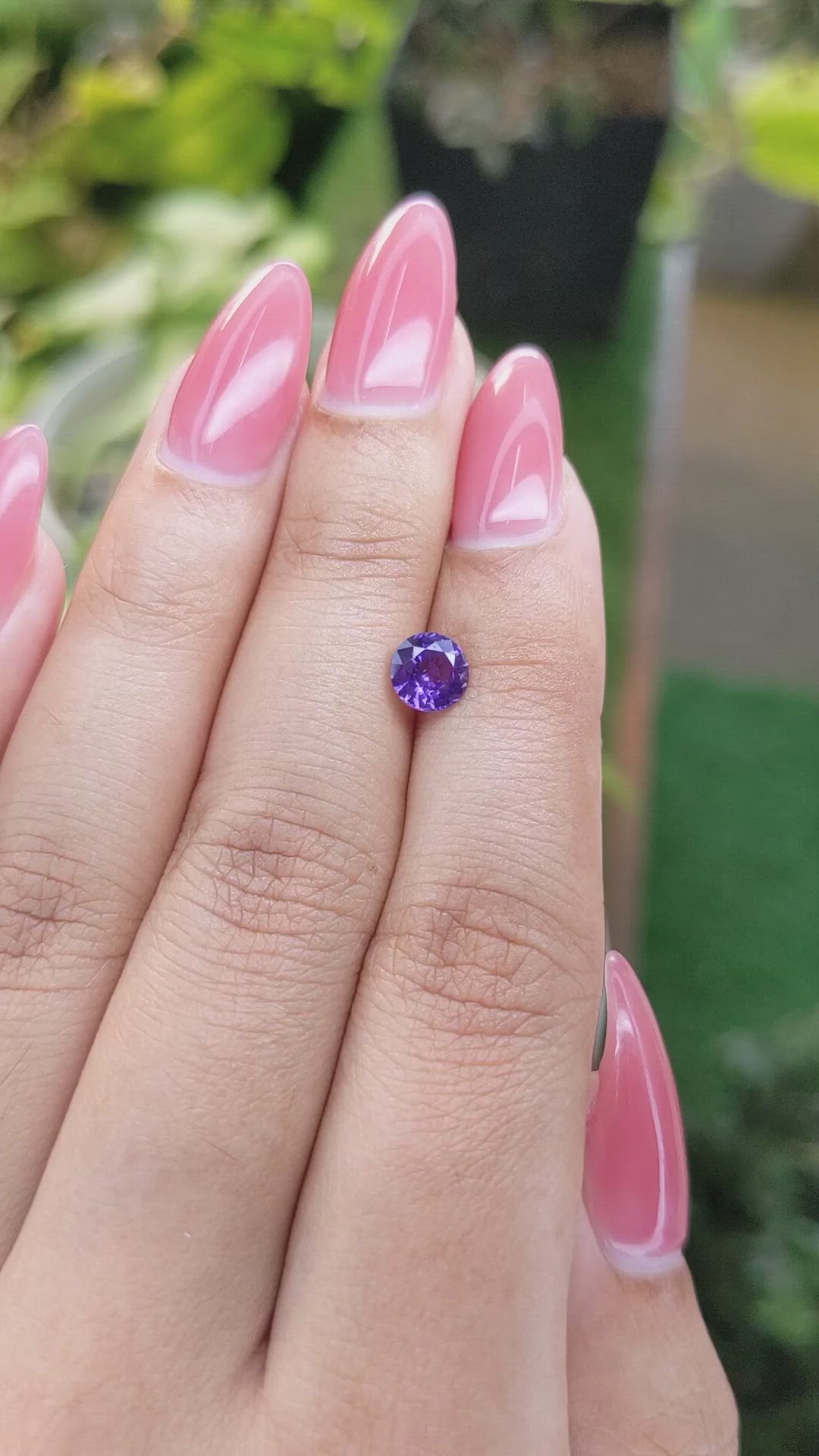 0.87 Ct. Purple Sapphire from Ceylon (Sri Lanka) Size Video