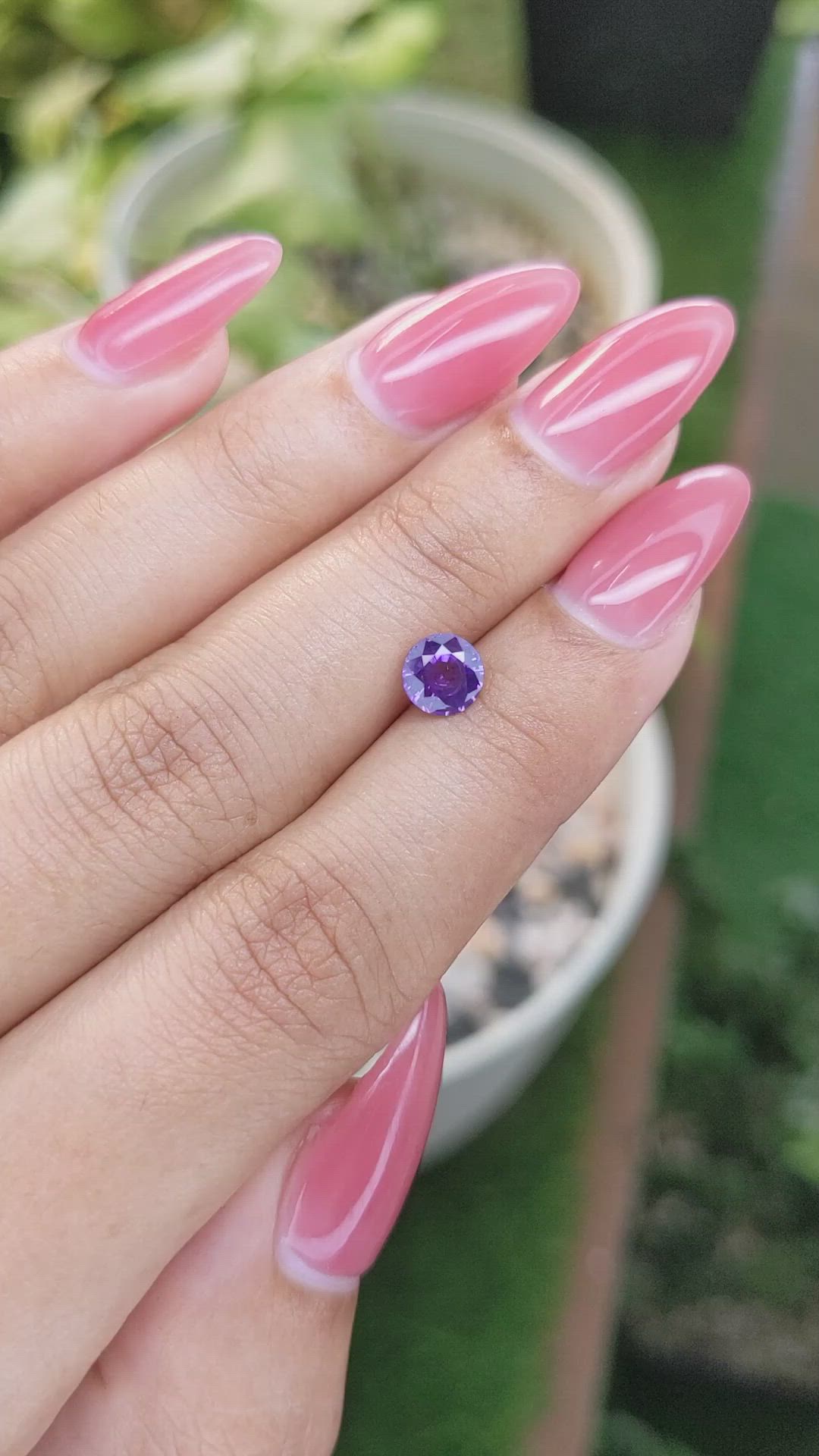 0.87 Ct. Purple Sapphire from Ceylon (Sri Lanka) Size Video