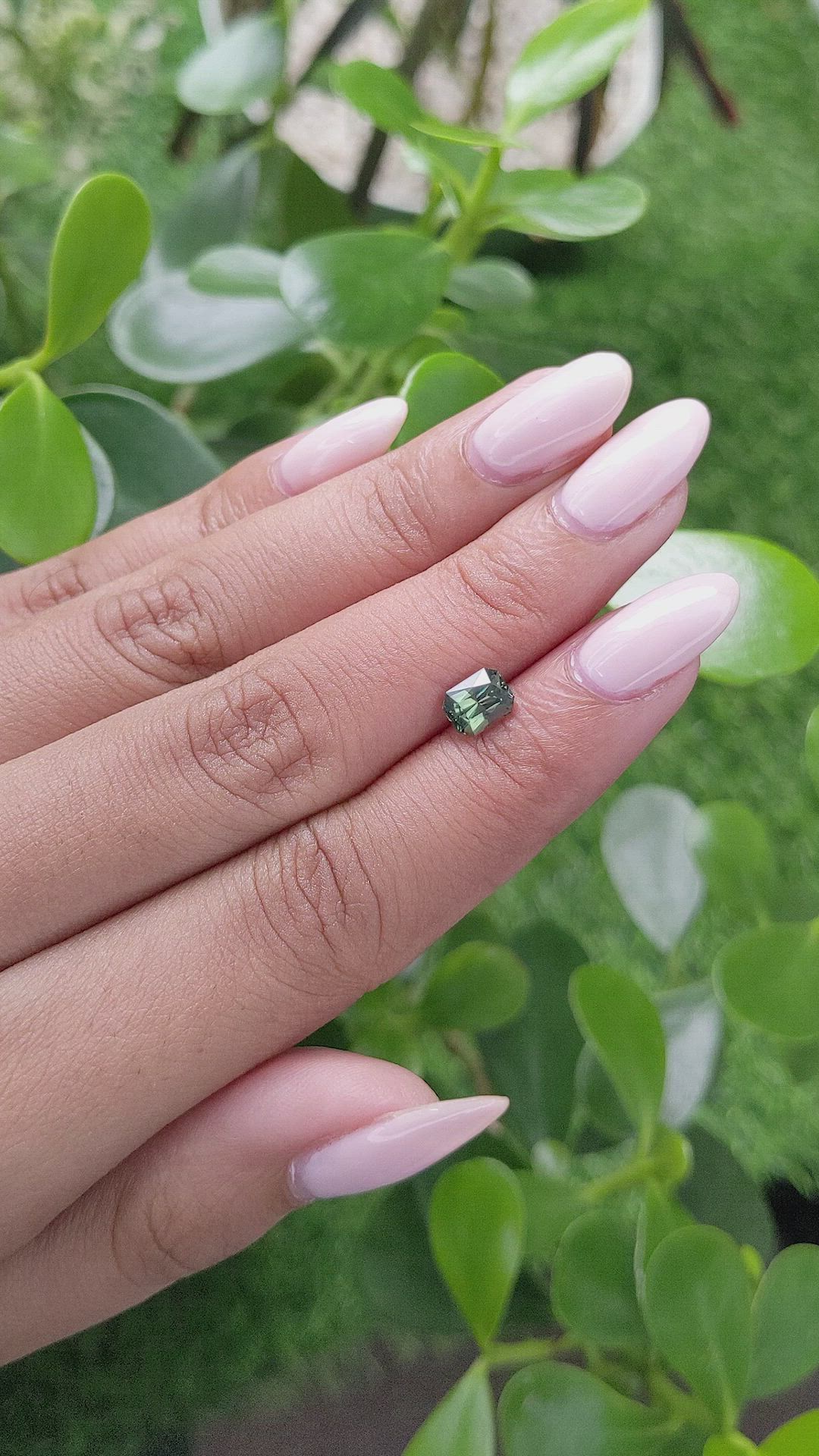1.19 Ct. Bluish Green Sapphire from Madagascar Size Video