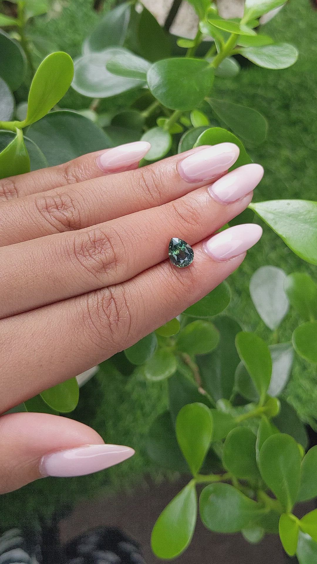 1.92 Ct. Bluish Green Sapphire from Madagascar Size Video