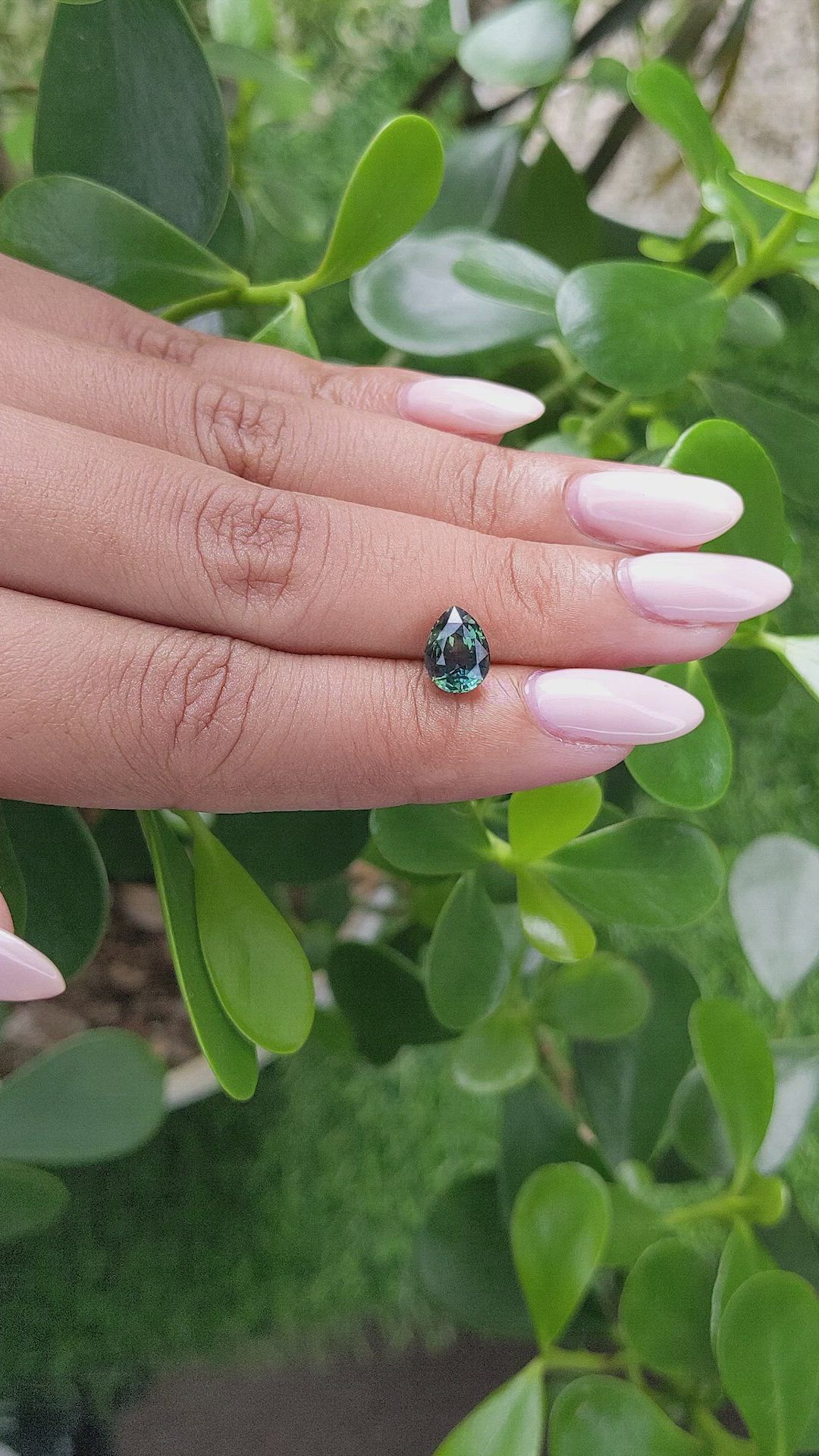 1.92 Ct. Bluish Green Sapphire from Madagascar Size Video