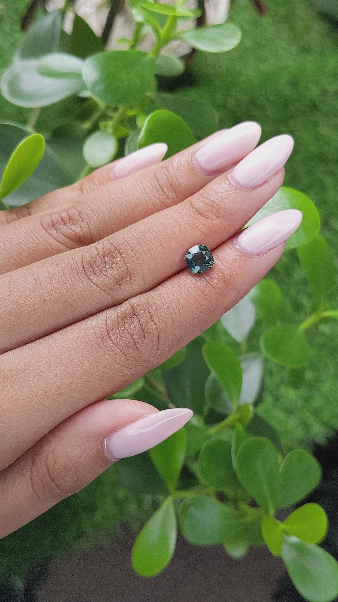 1.46 Ct. Bluish Green Sapphire from Madagascar Size Video