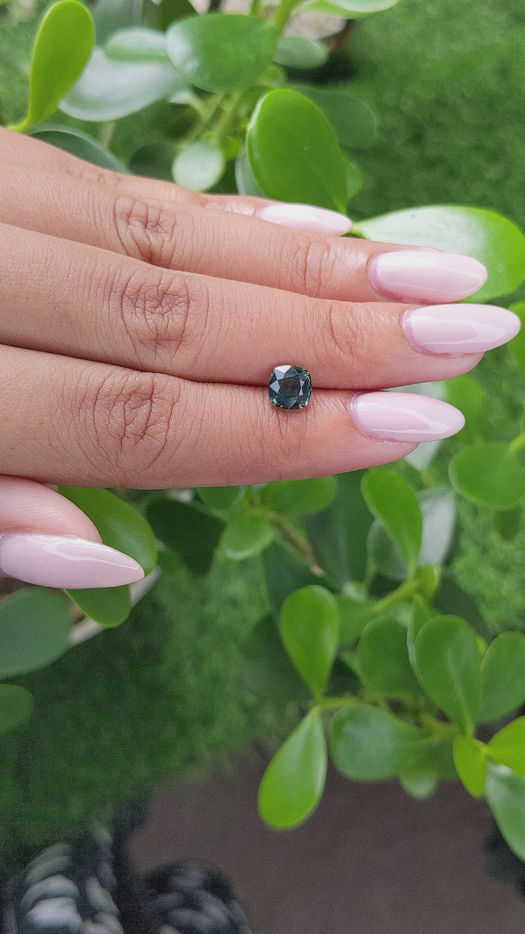 1.46 Ct. Bluish Green Sapphire from Madagascar Size Video