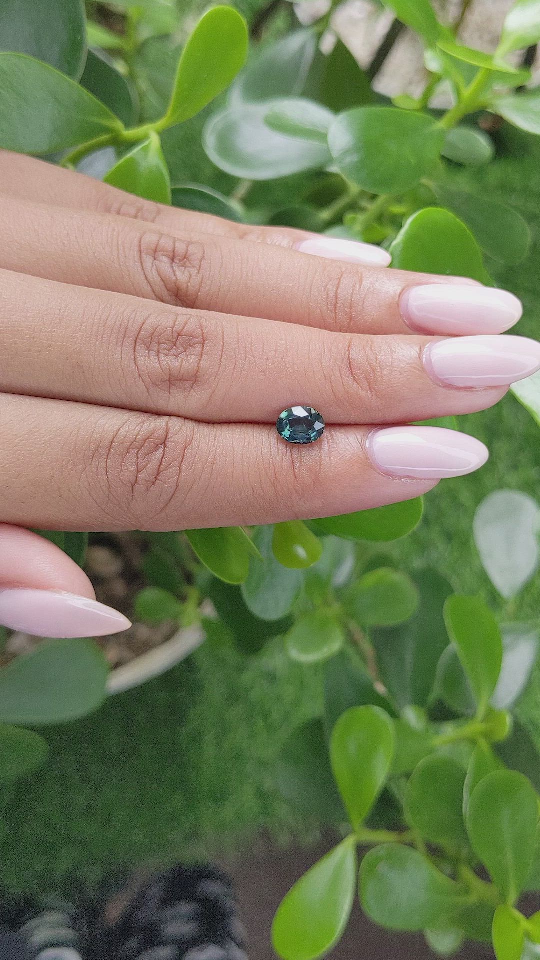 1.18 Ct. Bluish Green Sapphire from Madagascar Size Video