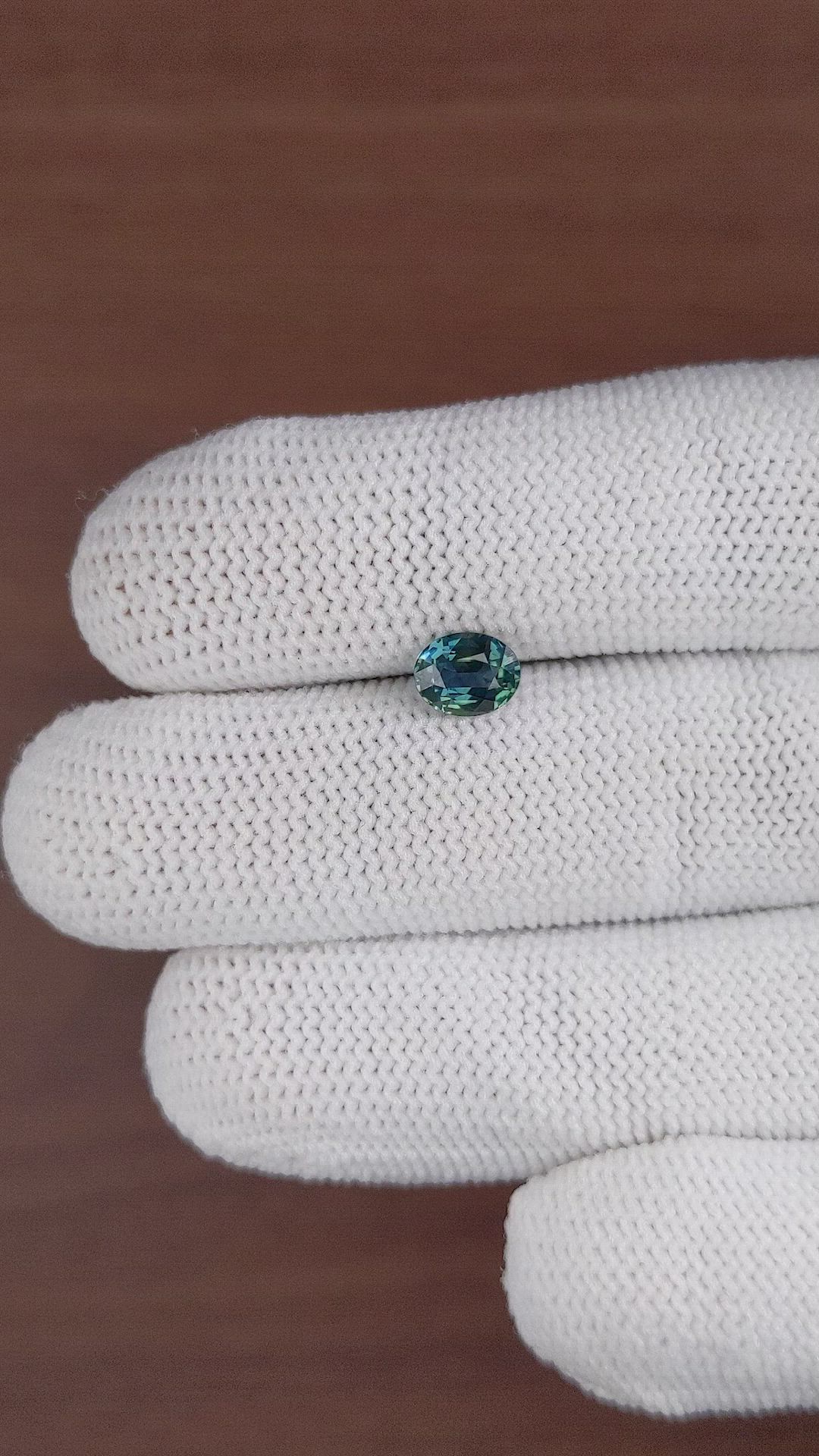 1.18 Ct. Bluish Green Sapphire from Madagascar Size Video
