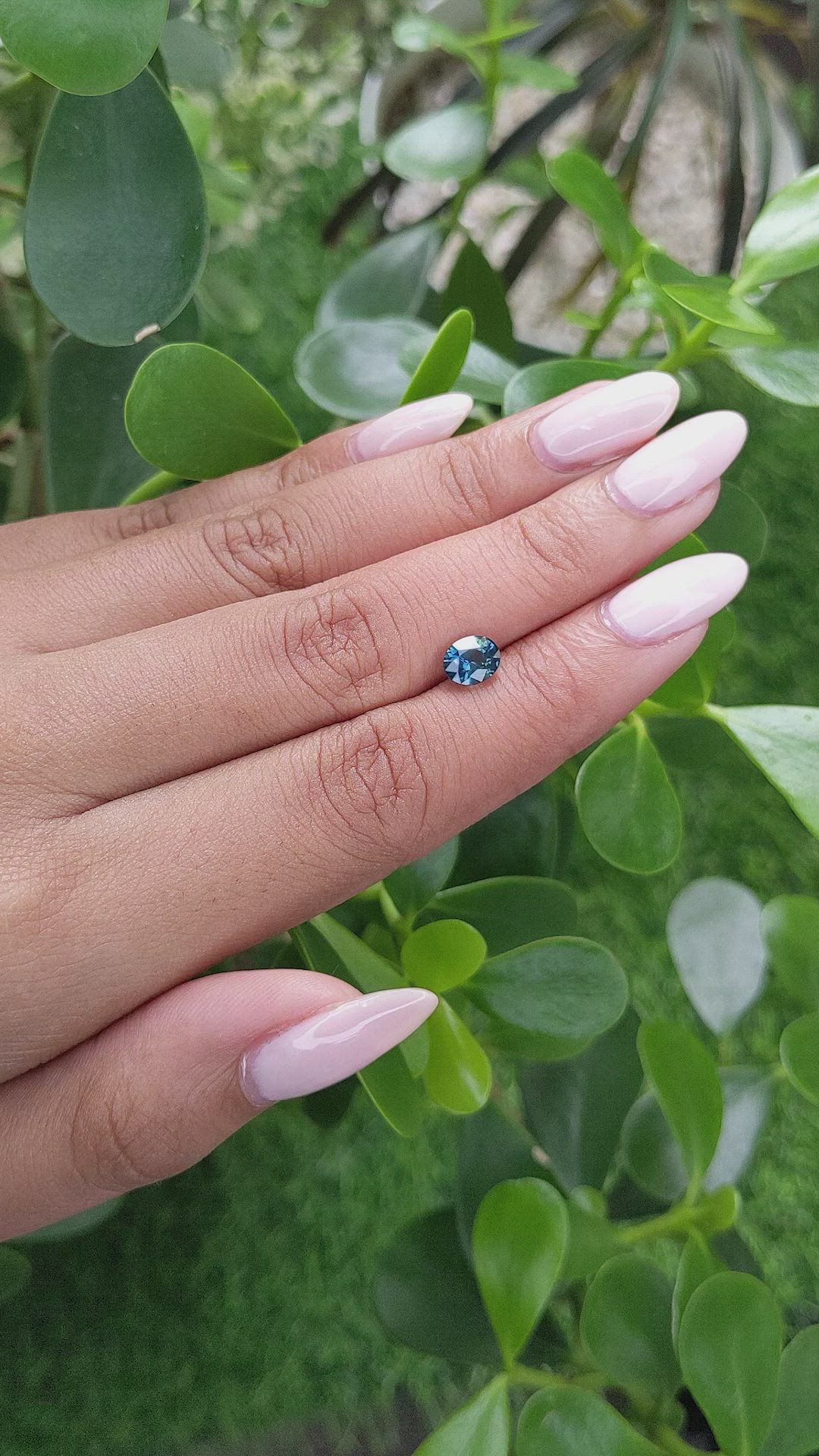 1.18 Ct. Greenish Blue Sapphire from Madagascar Size Video
