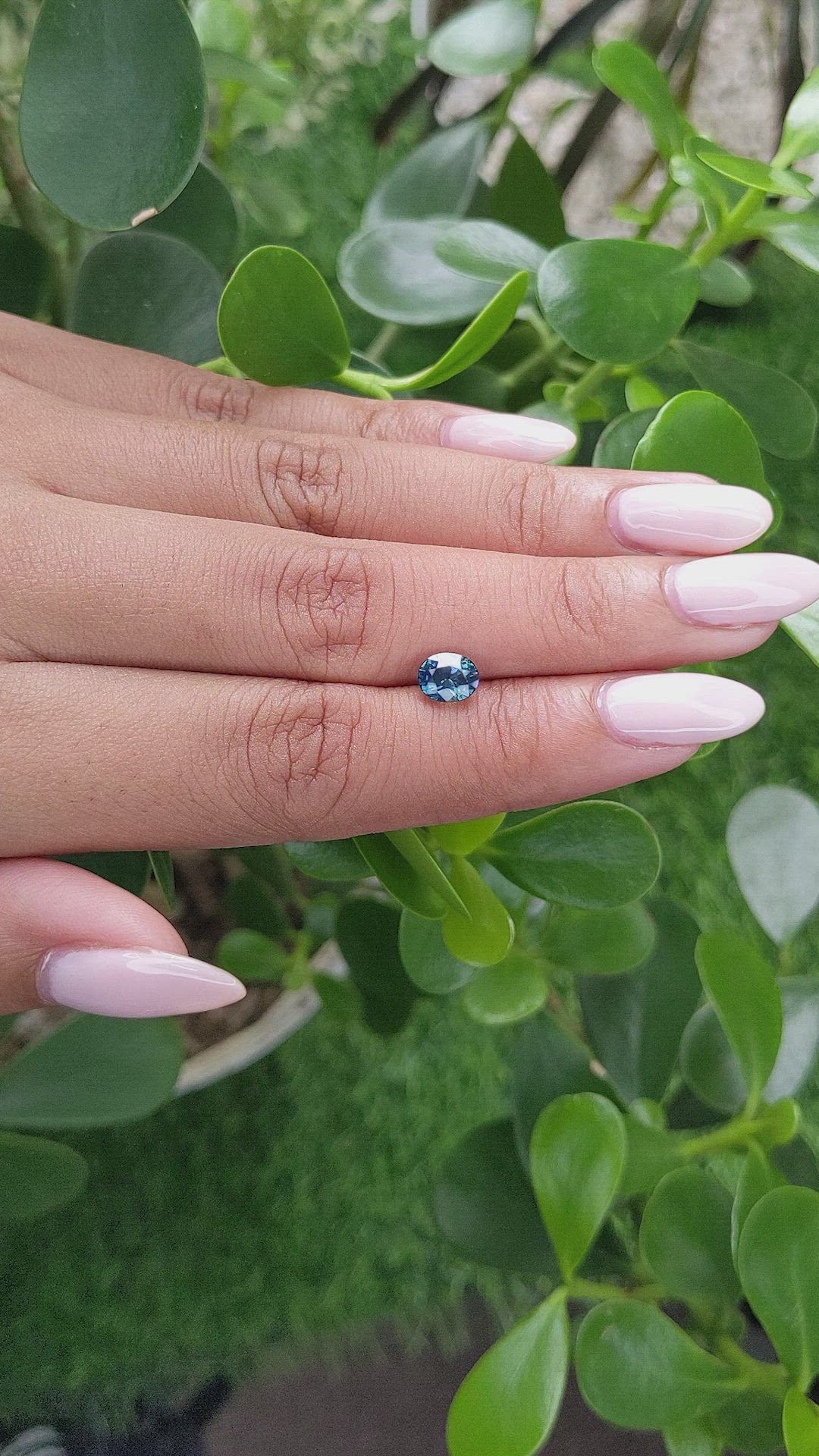 1.18 Ct. Greenish Blue Sapphire from Madagascar Size Video