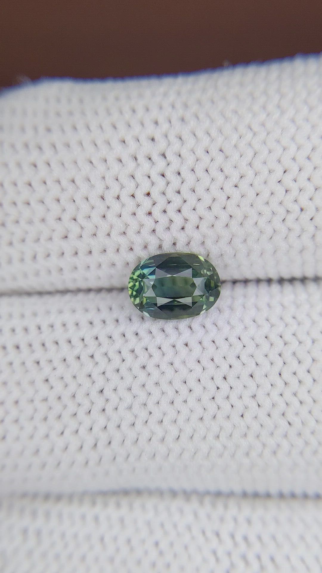 1.37 Ct. Bluish Green Sapphire from Madagascar Size Video