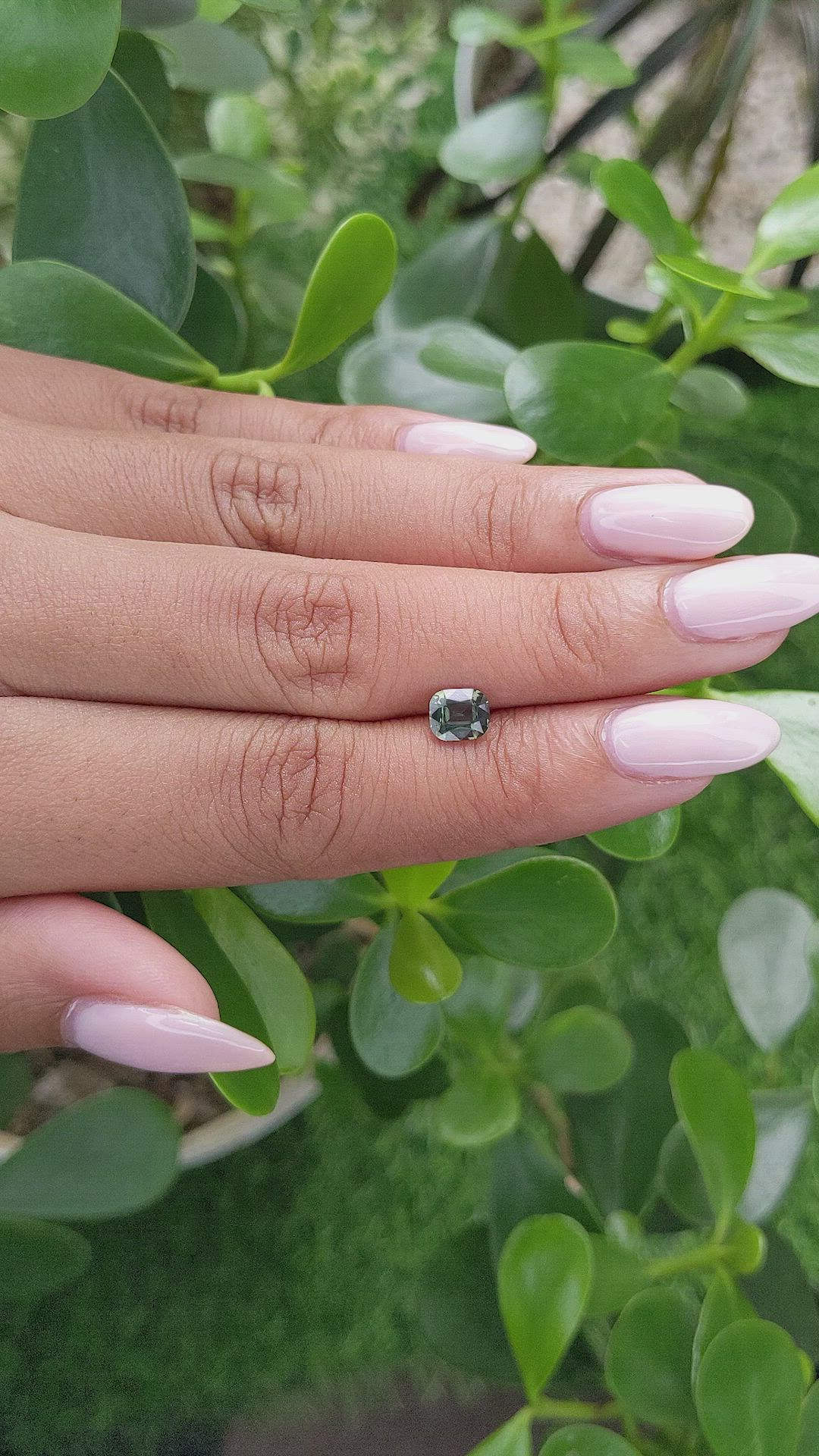 0.97 Ct. Green Sapphire from Madagascar Size Video