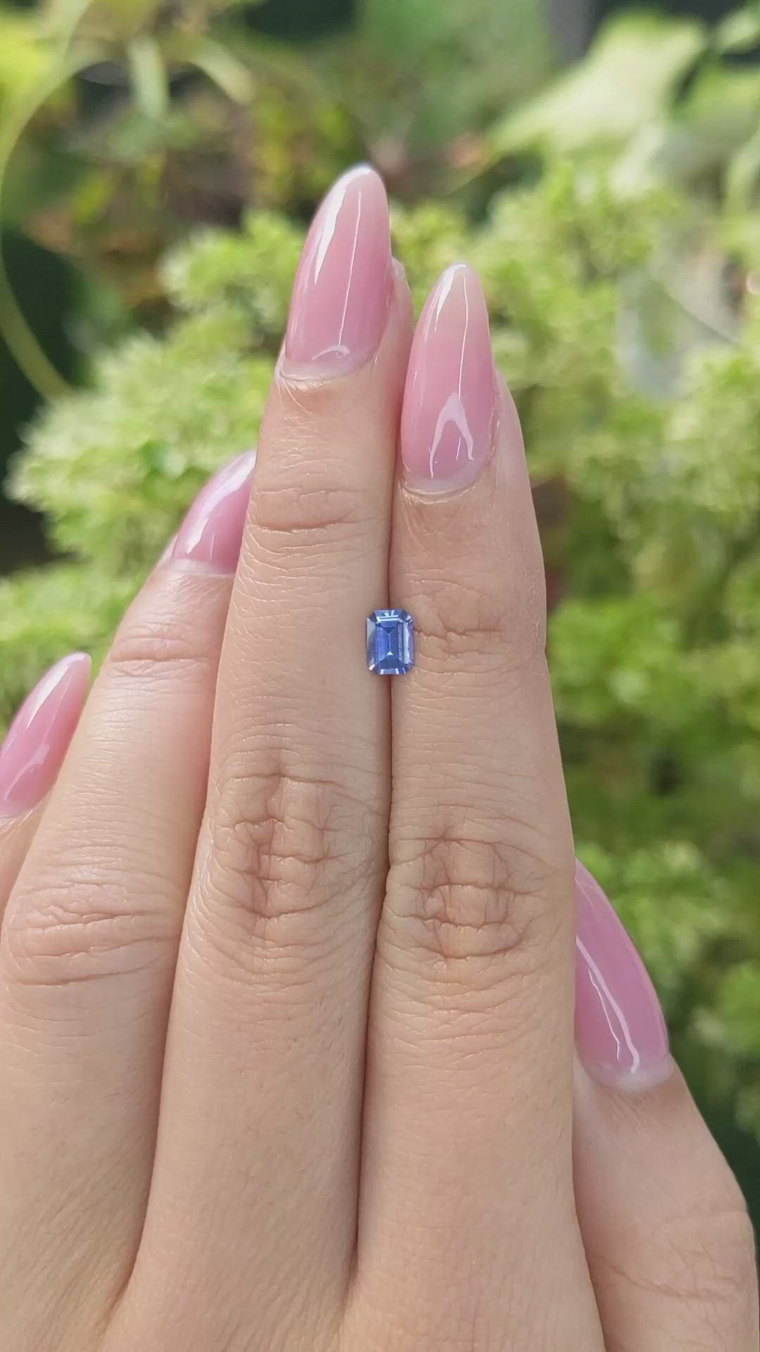 0.42 Ct. Blue Sapphire from Ceylon (Sri Lanka) Size Video