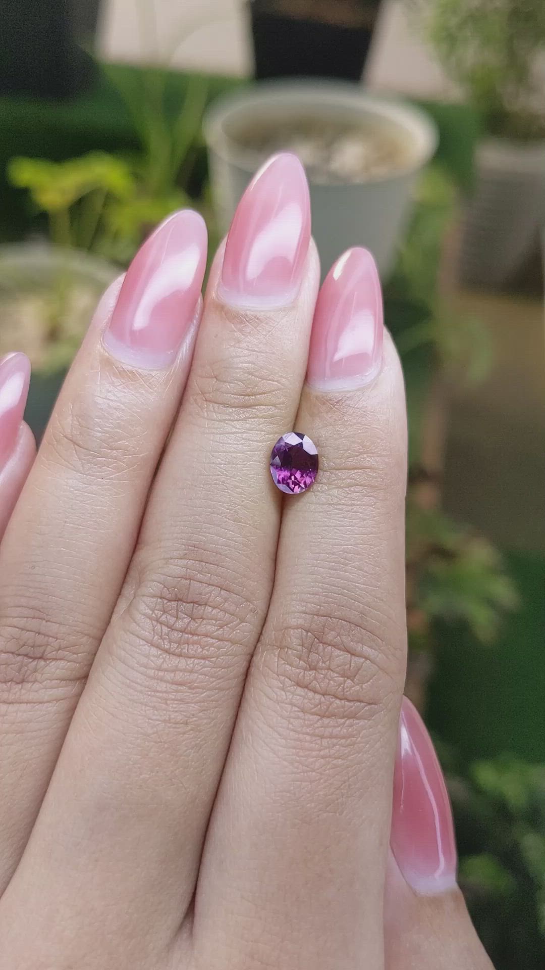 1.16 Ct. Pinkish Purple Sapphire from Ceylon (Sri Lanka) Size Video