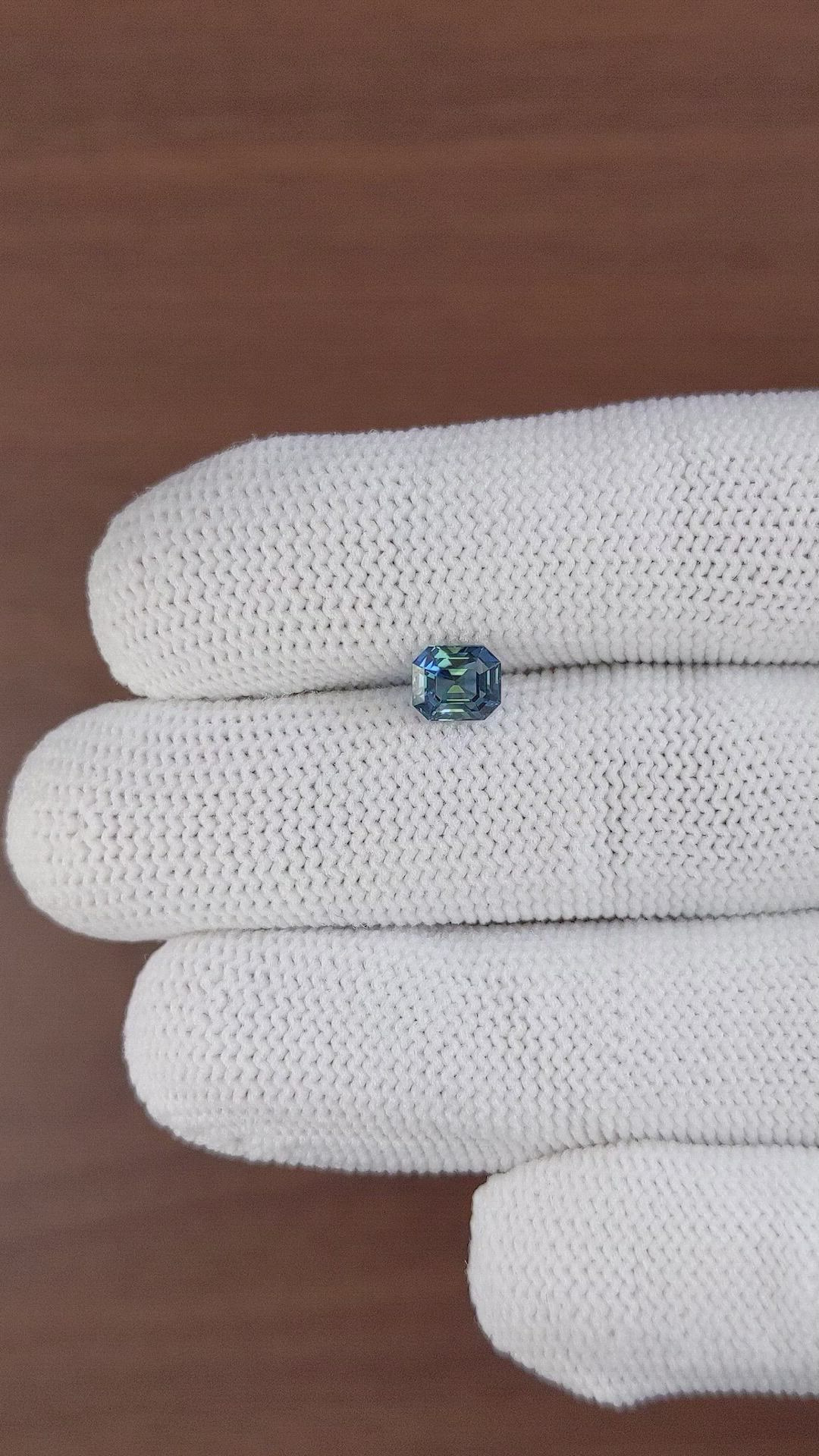 1.16 Ct. Greenish Blue Sapphire from Madagascar Size Video