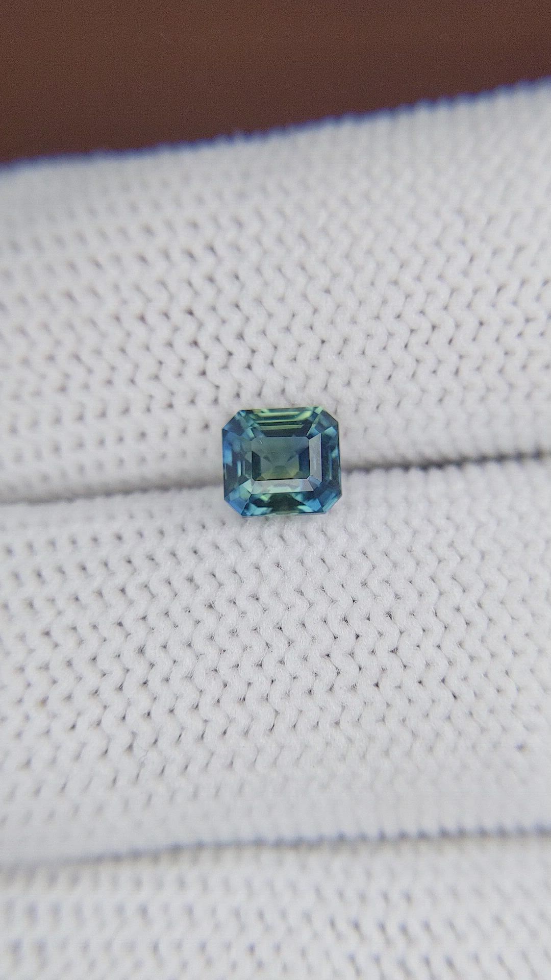 1.15 Ct. Greenish Blue Sapphire from Madagascar Size Video