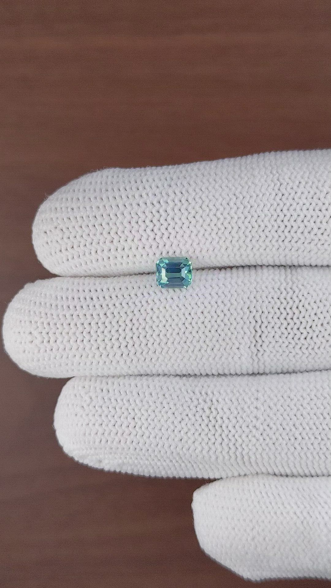 1.03 Ct. Bluish Green Sapphire from Madagascar Size Video