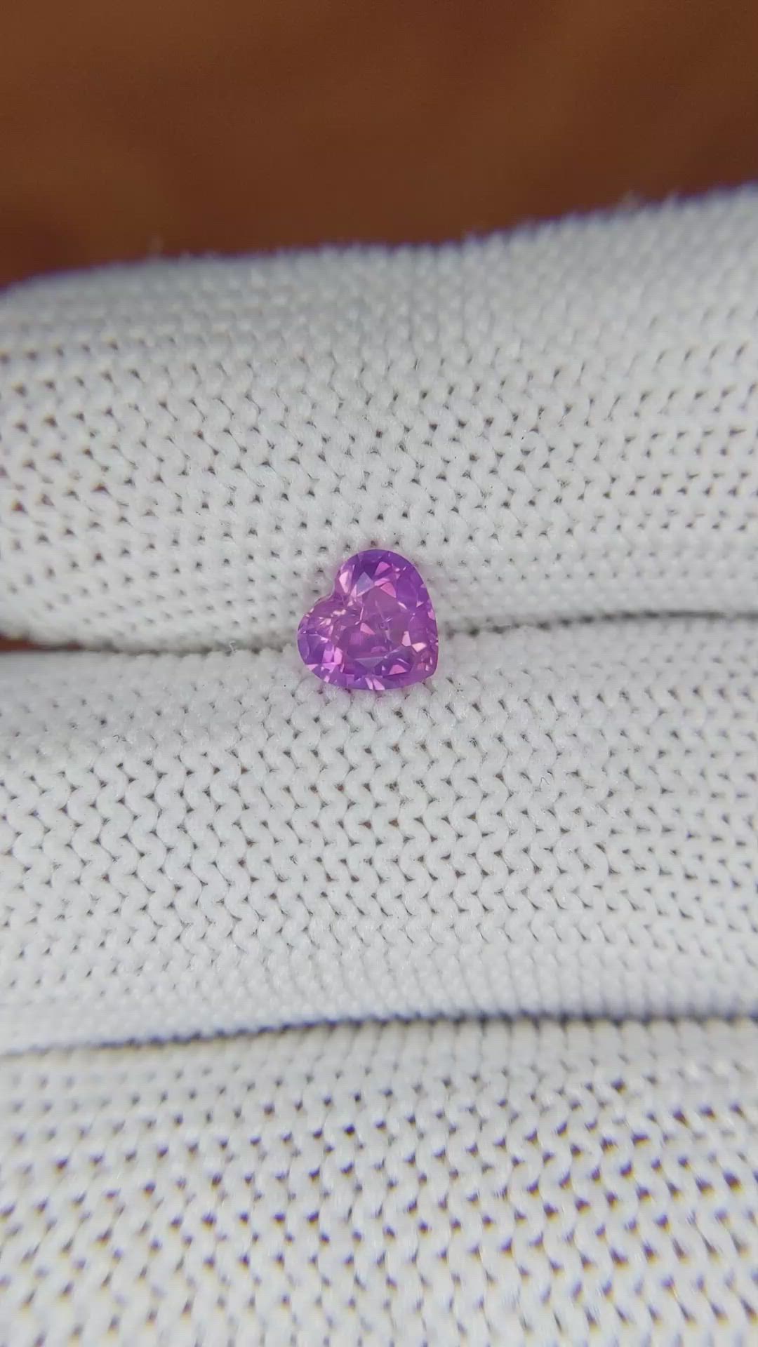 0.79 Ct. Pinkish Purple Sapphire from Ceylon (Sri Lanka) Size Video