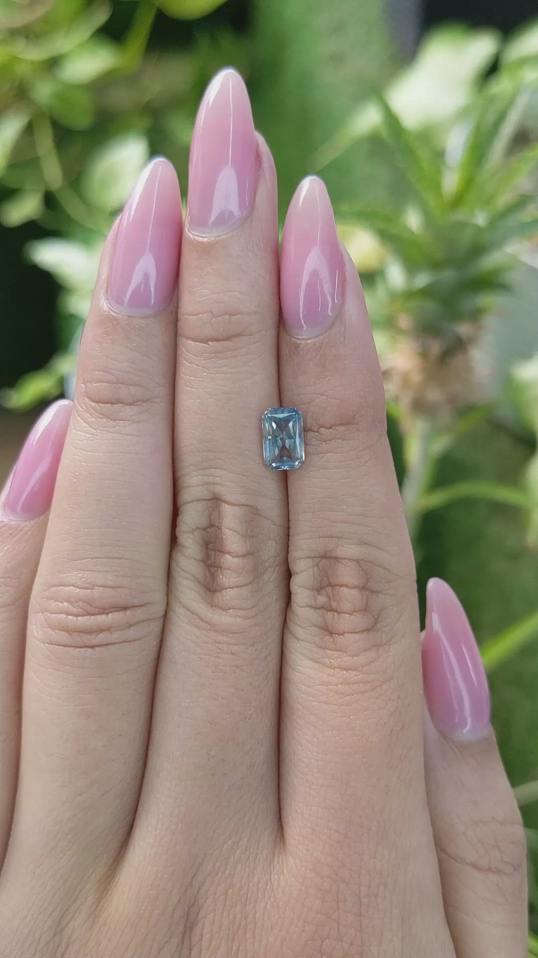 1.35 Ct. Bluish Green Sapphire from Ceylon (Sri Lanka) Size Video