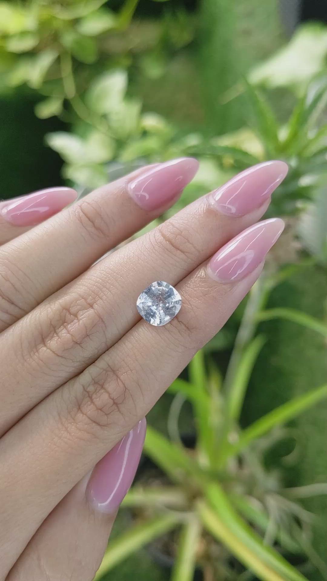 2.24 Ct. White Sapphire from Ceylon (Sri Lanka) Size Video