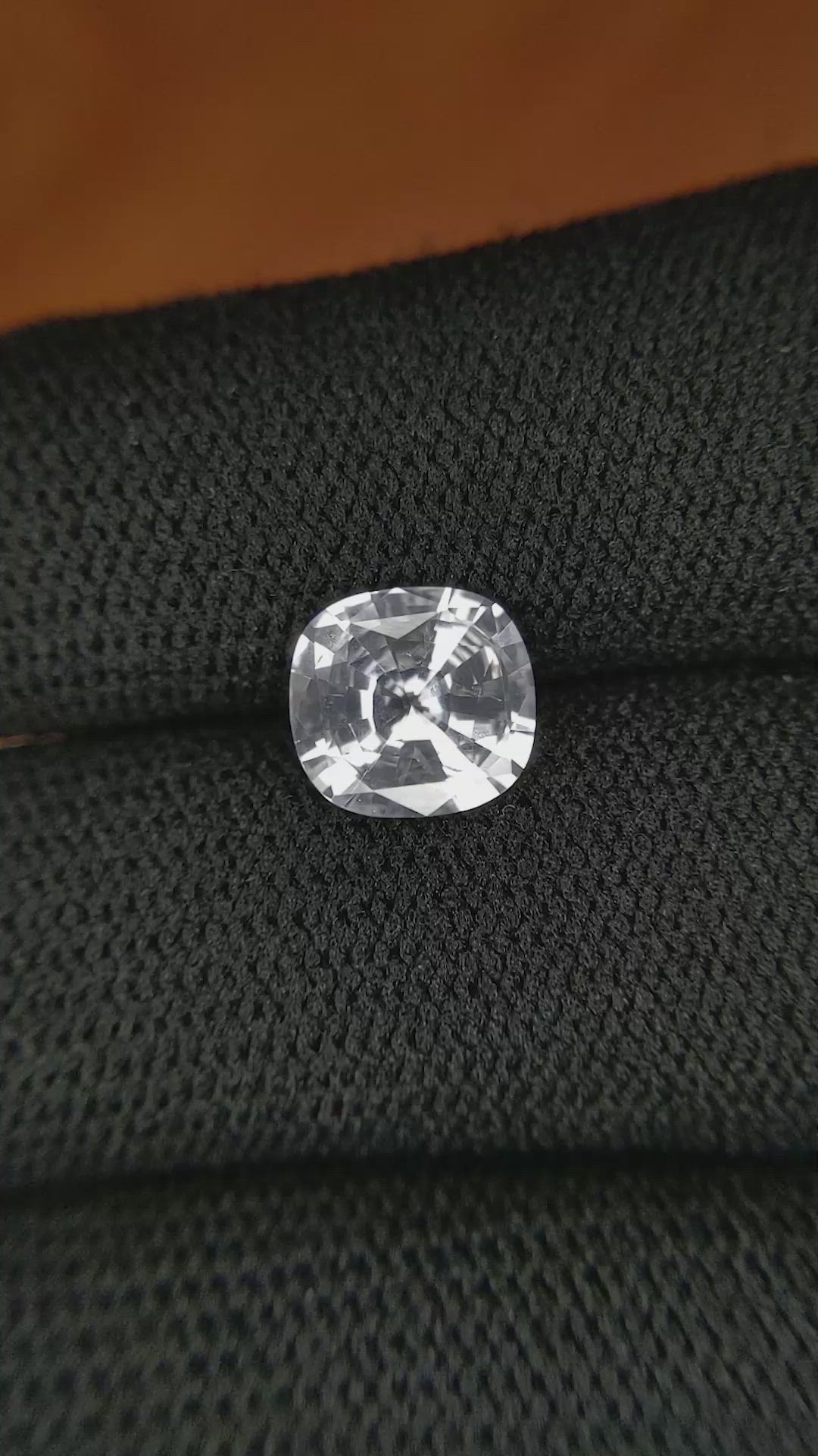 2.24 Ct. White Sapphire from Ceylon (Sri Lanka) Size Video