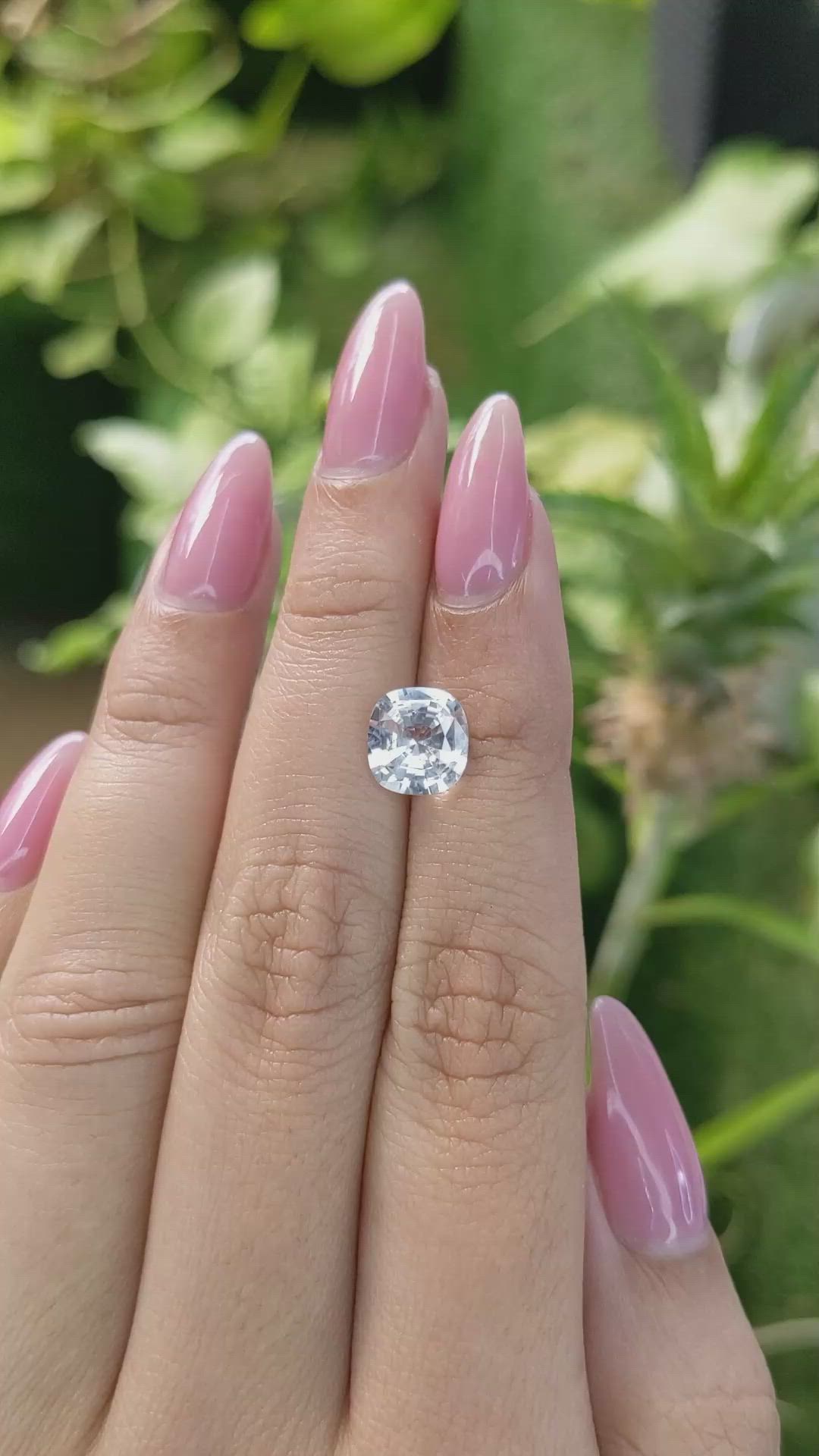 2.24 Ct. White Sapphire from Ceylon (Sri Lanka) Size Video