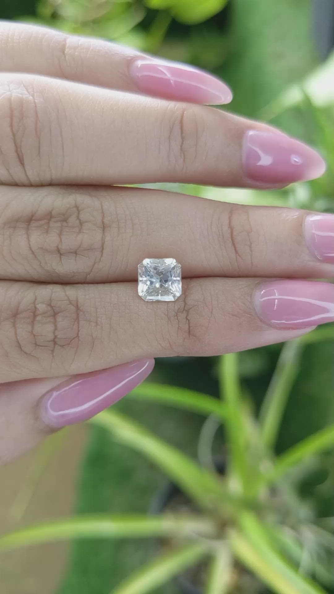 2.18 Ct. White Sapphire from Ceylon (Sri Lanka) Size Video