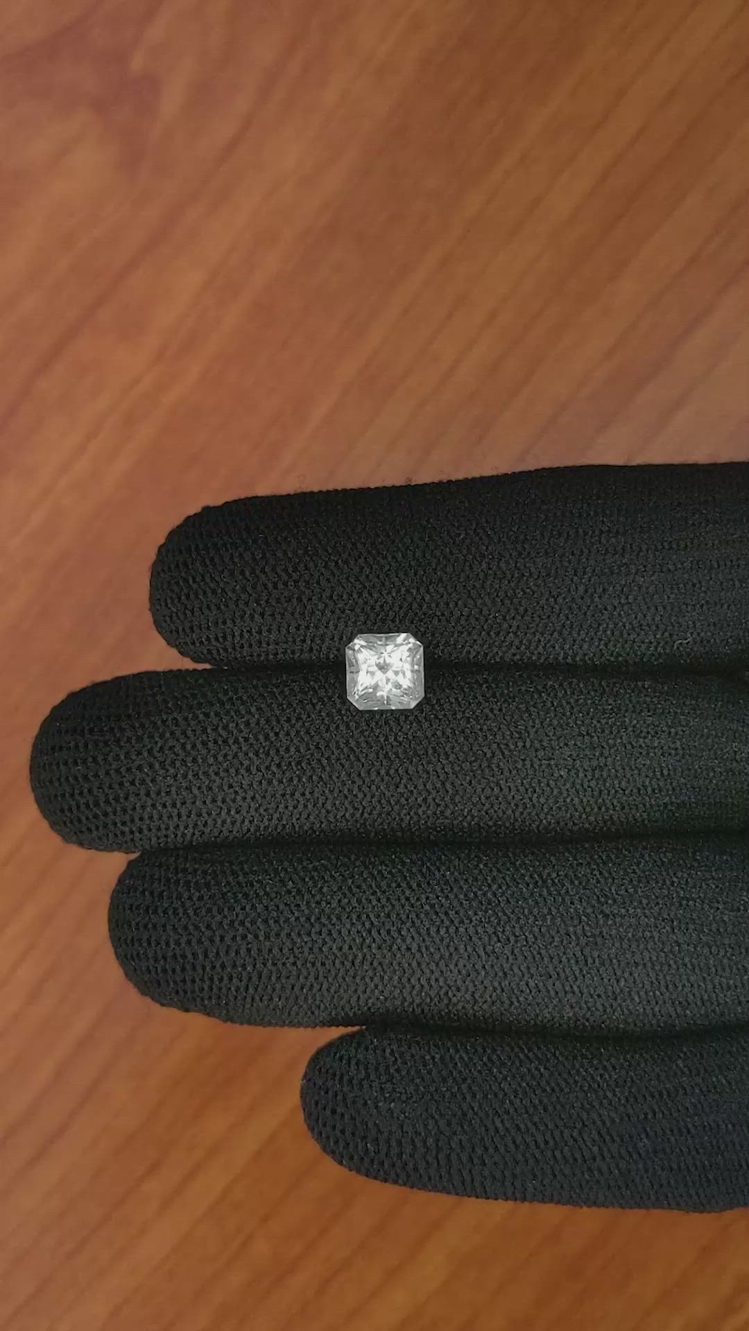 2.18 Ct. White Sapphire from Ceylon (Sri Lanka) Size Video