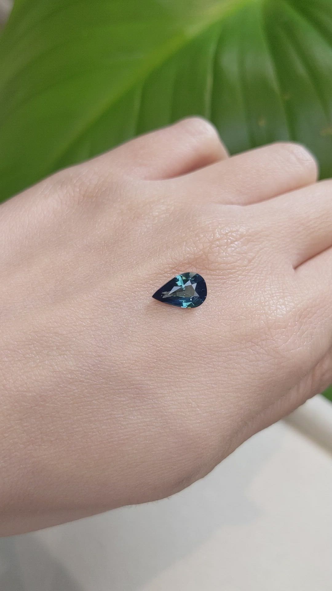 2.07 Ct. Greenish Blue Sapphire from Ceylon (Sri Lanka) Size Video